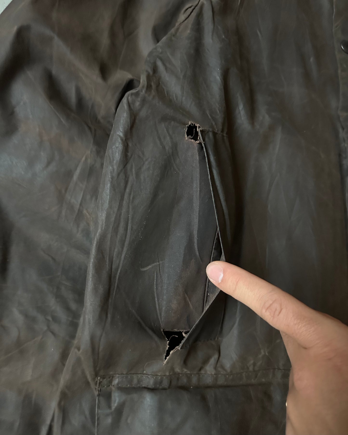 1990s - Distressed Brown Barbour Beaufort Jacket - 40