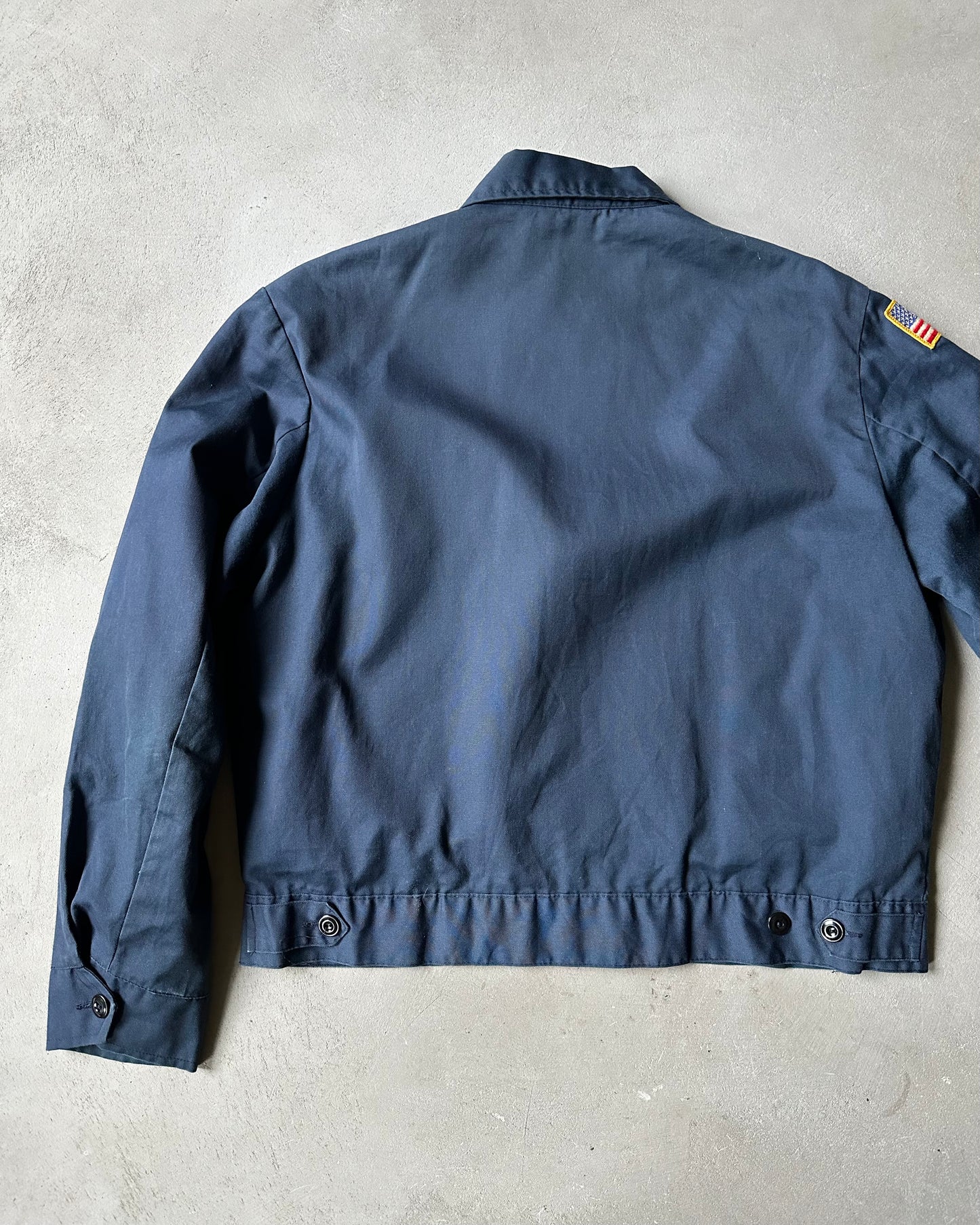 1980s - Navy U.S Flag Work Jacket - L