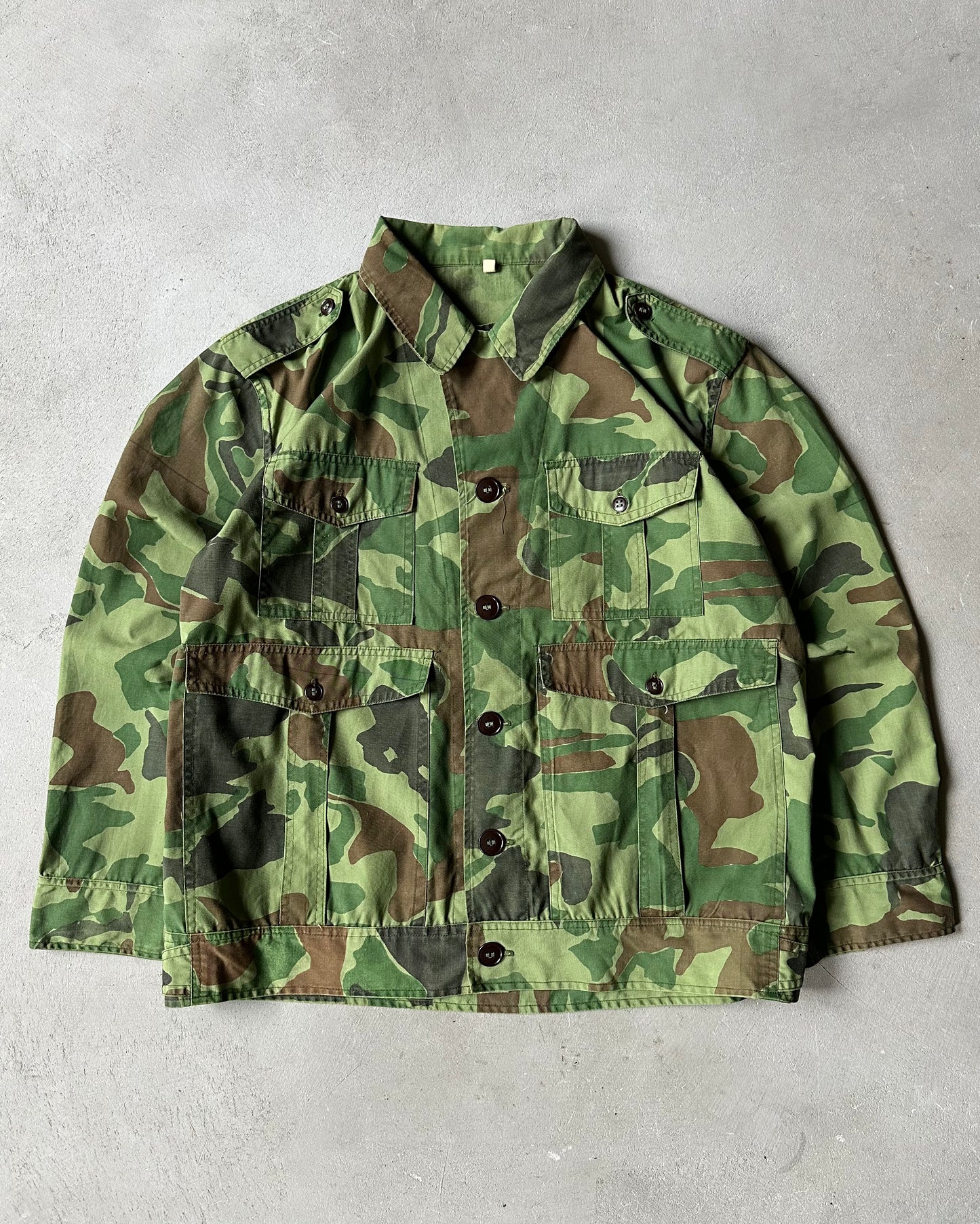 1970s - Camo Field Overshirt - M