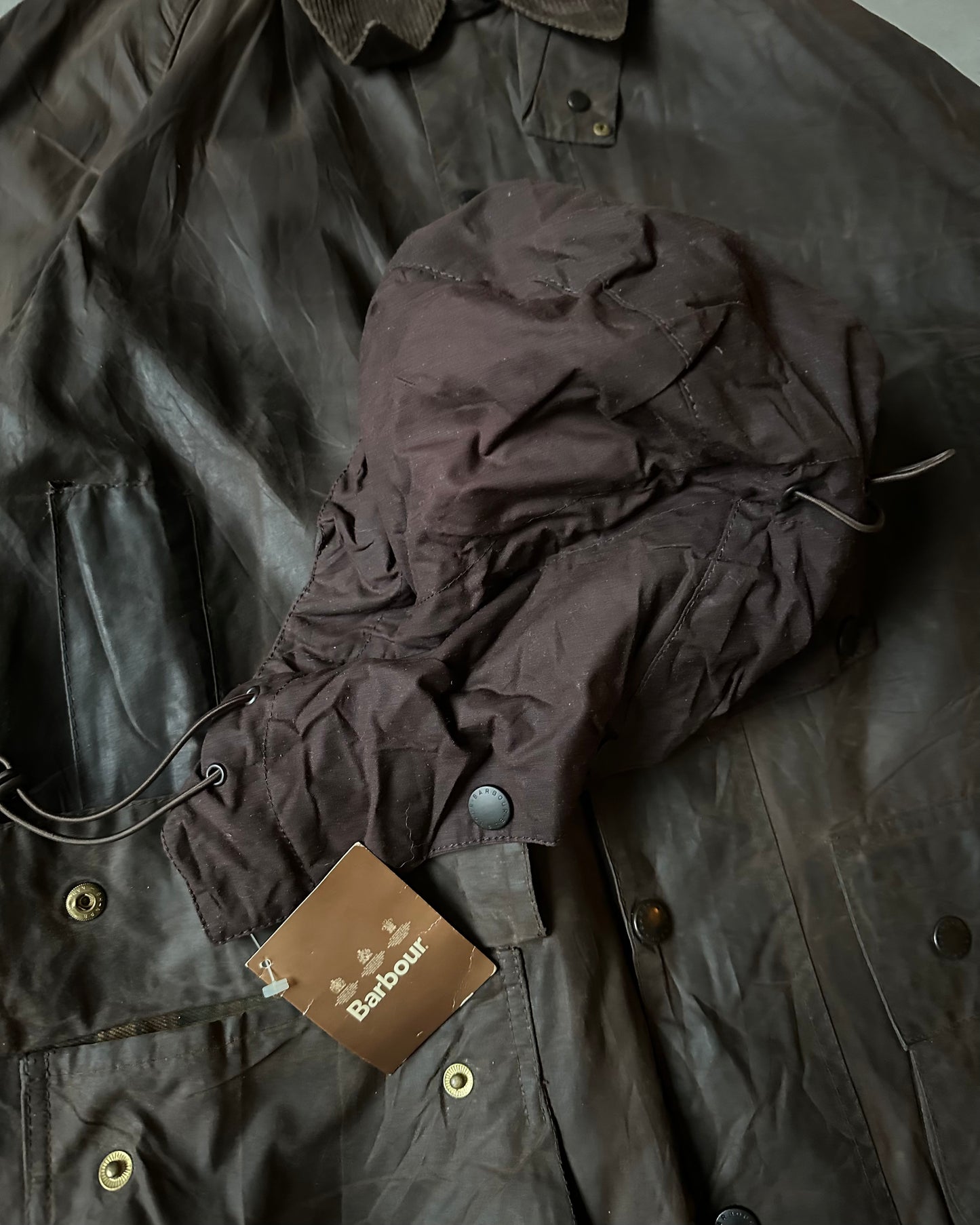 1990s - Distressed Brown Barbour Beaufort Jacket - 40
