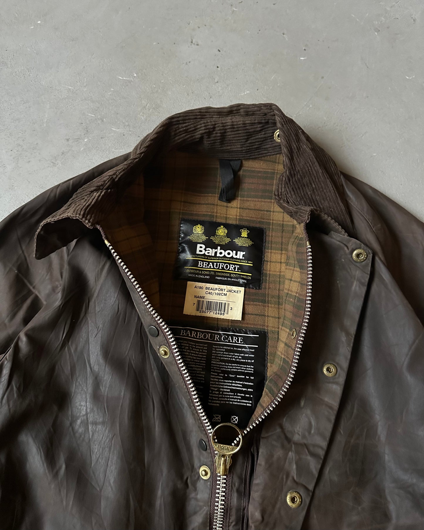 1990s - Distressed Brown Barbour Beaufort Jacket - 40