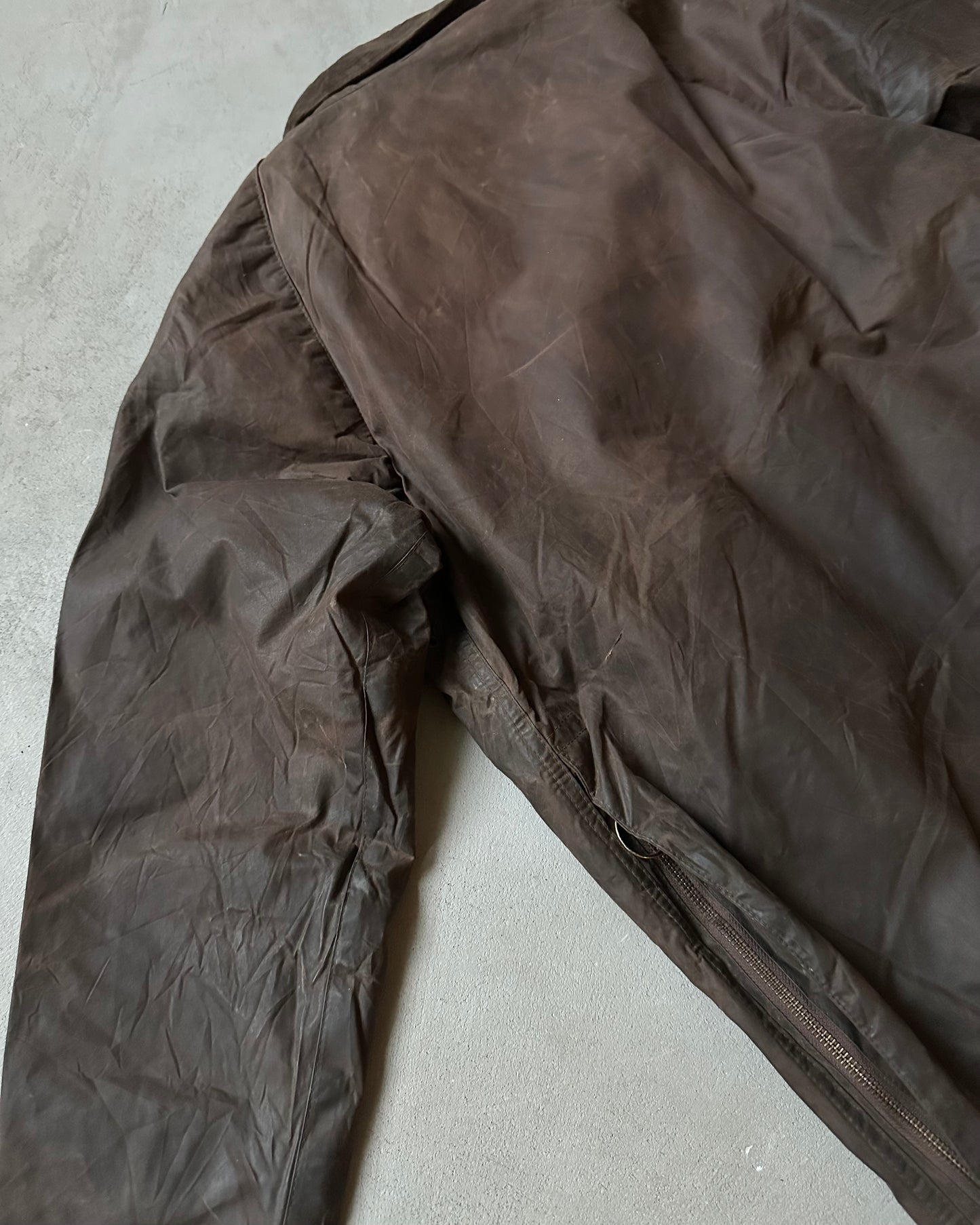 1990s - Distressed Brown Barbour Beaufort Jacket - 40