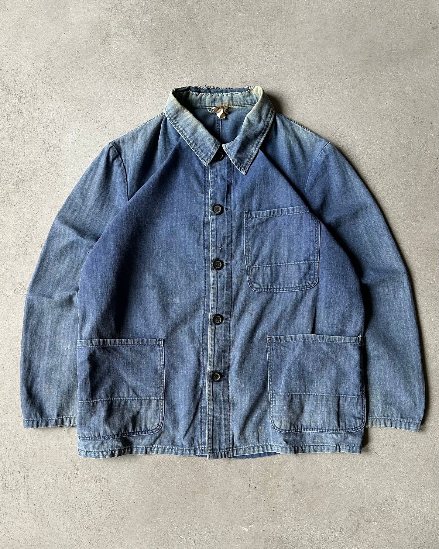 1970s - Faded Blue HBT Euro Chore - M