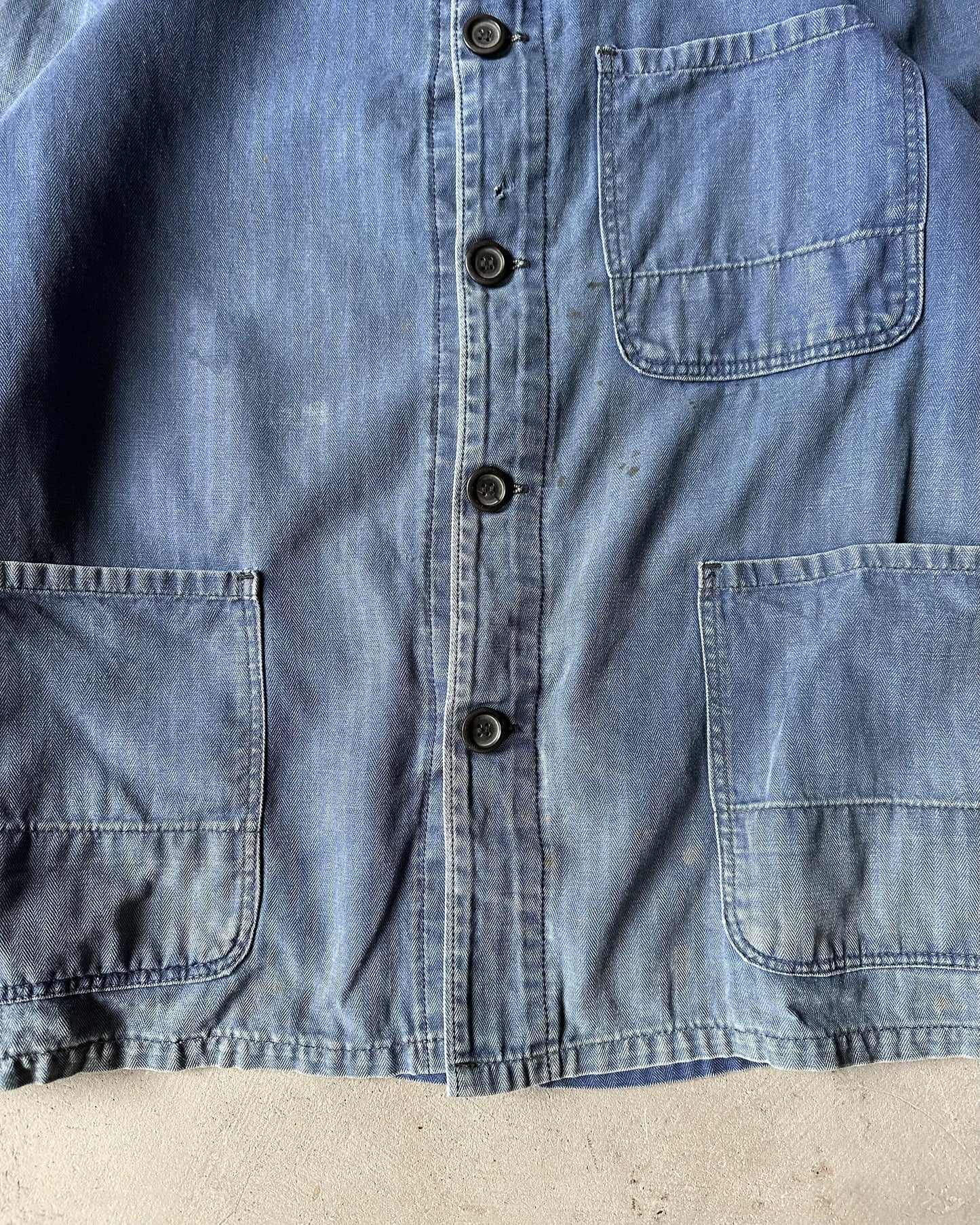 1970s - Faded Blue HBT Euro Chore - M