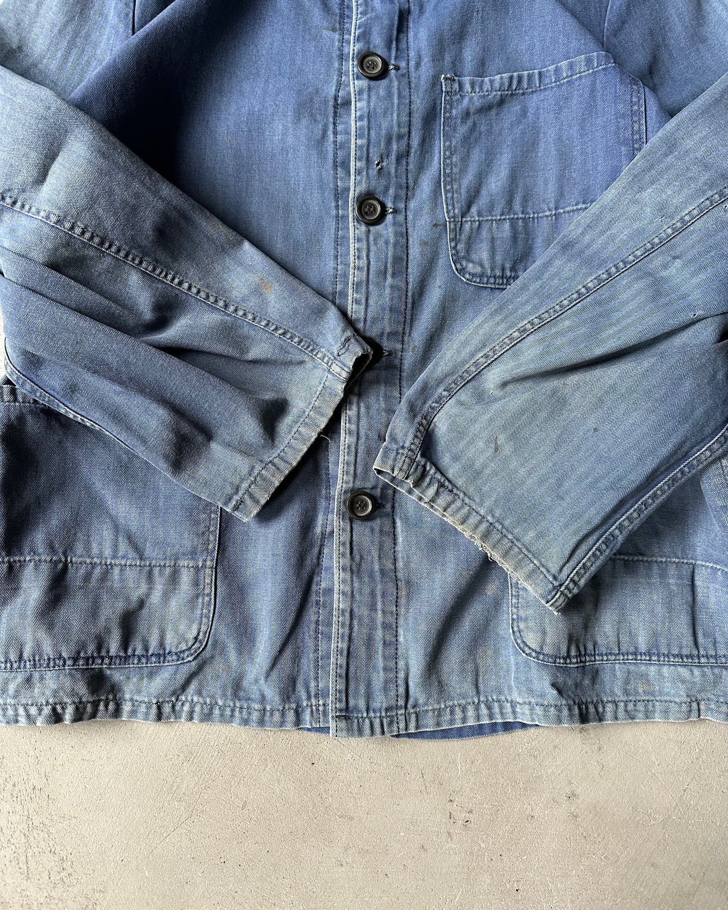 1970s - Faded Blue HBT Euro Chore - M