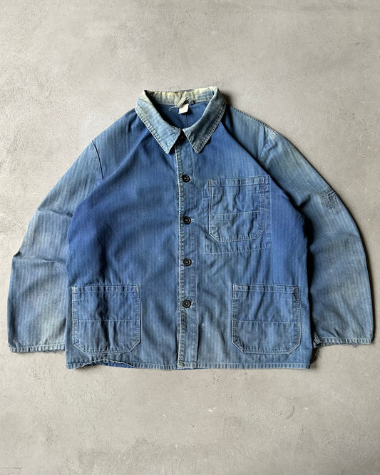 1970s - Faded Blue HBT Euro Chore - L