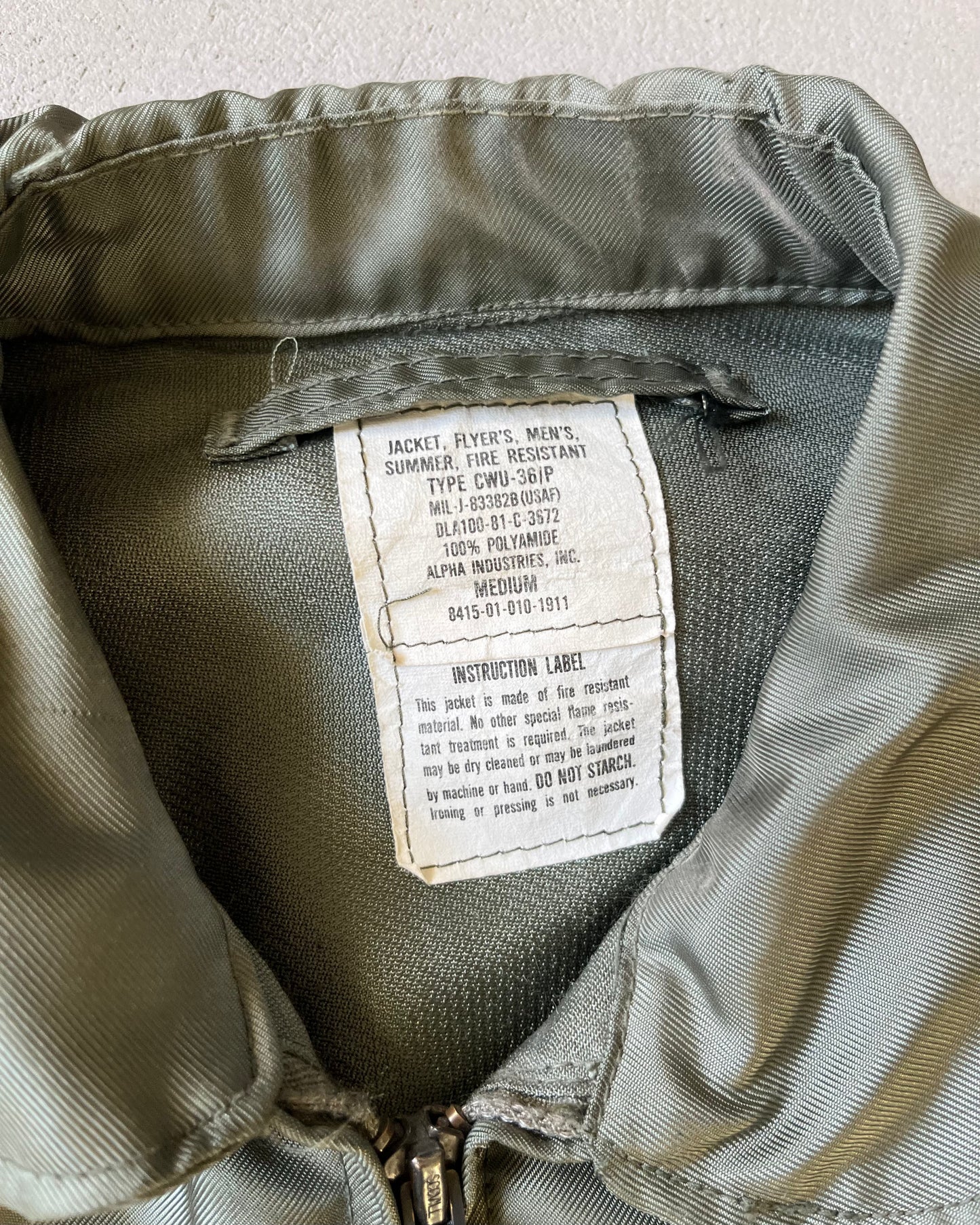 Années 80 - Blouson vert CWU-36/P Alpha Industries - T. S/M