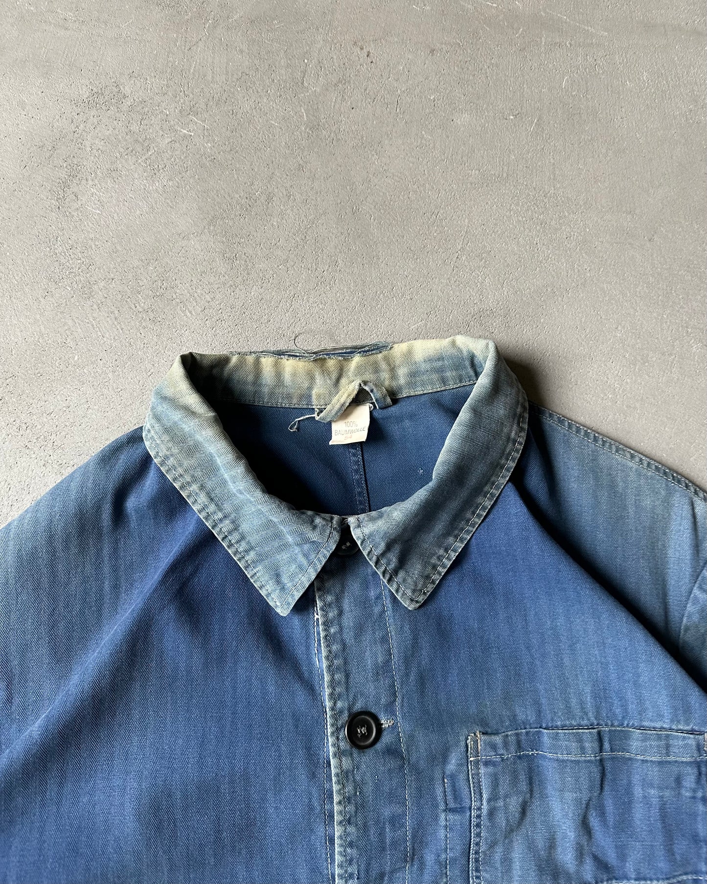 1970s - Faded Blue HBT Euro Chore - L