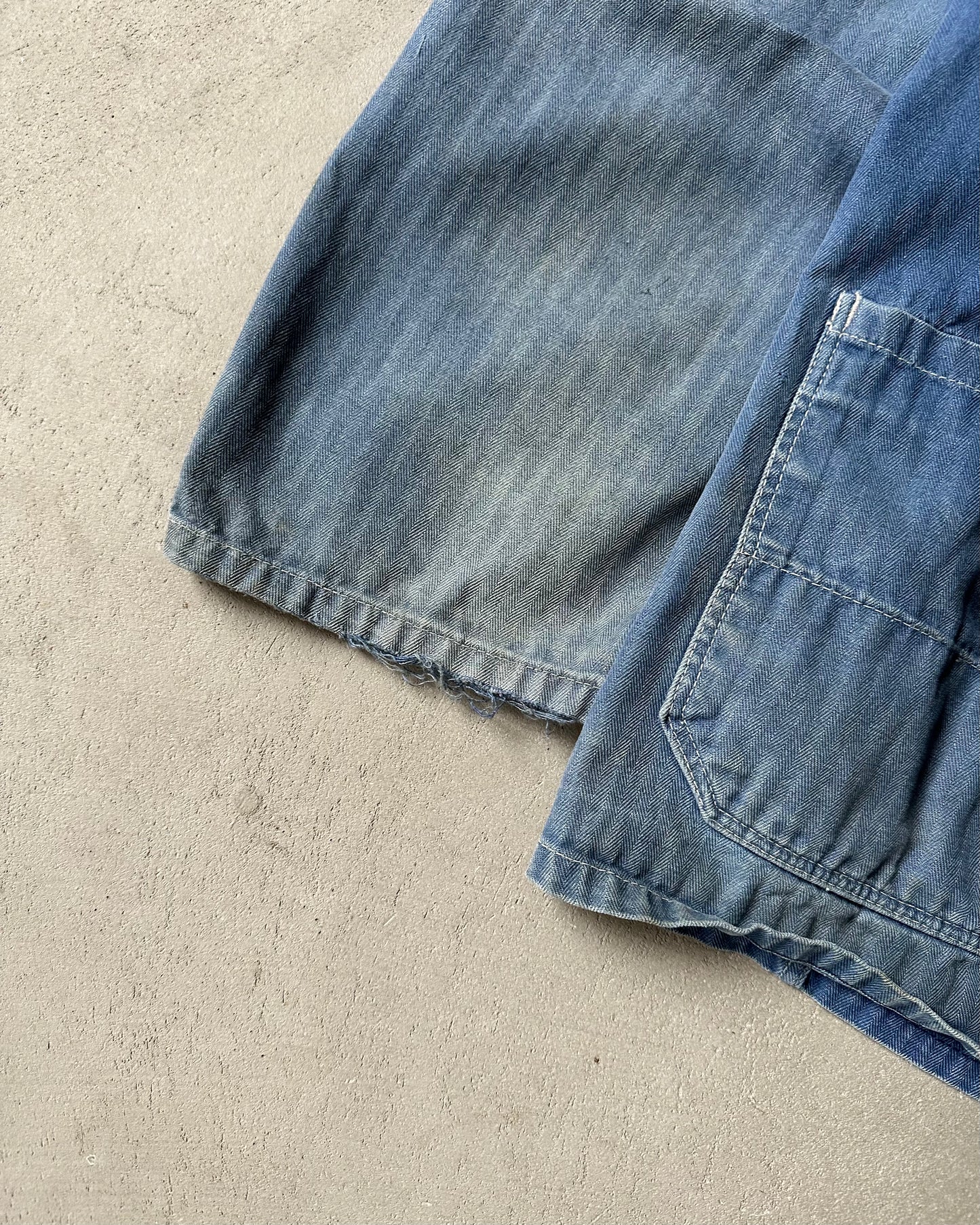 1970s - Faded Blue HBT Euro Chore - L