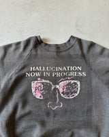 1980s - Faded Black "Hallucination" Crewneck - XS/S