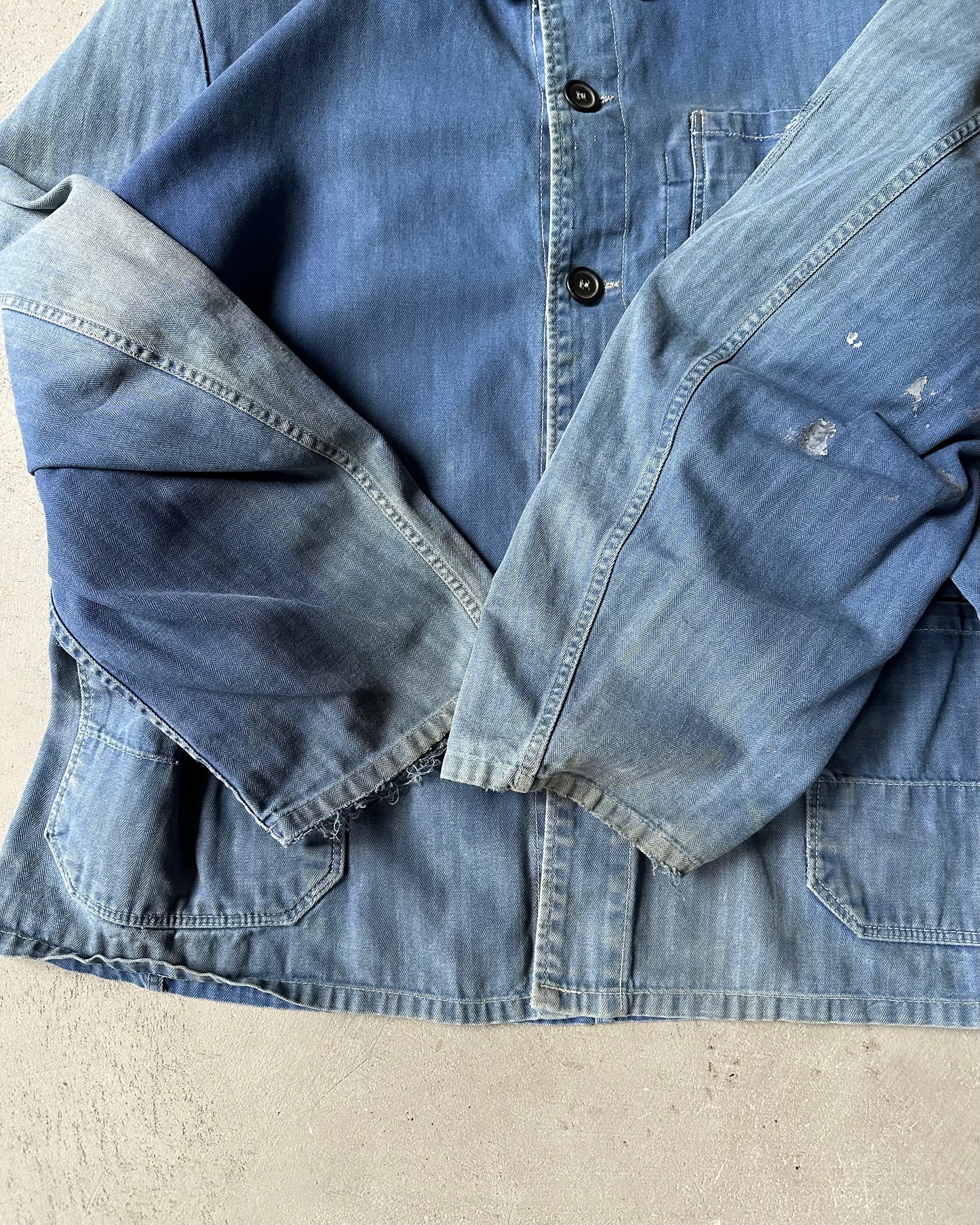 1970s - Faded Blue HBT Euro Chore - L