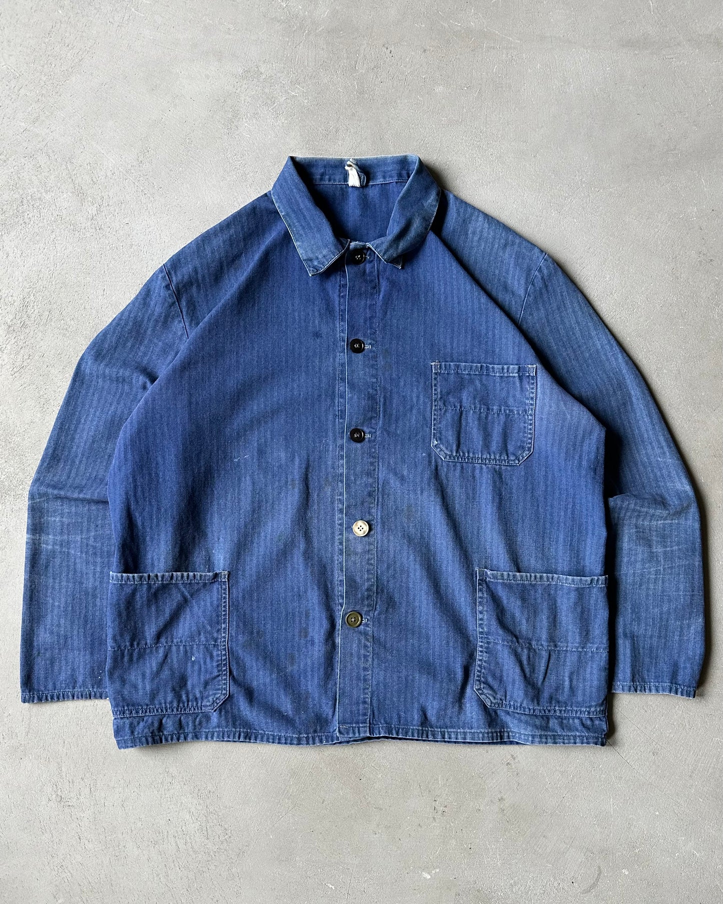 1970s - Faded Blue HBT Euro Chore - L
