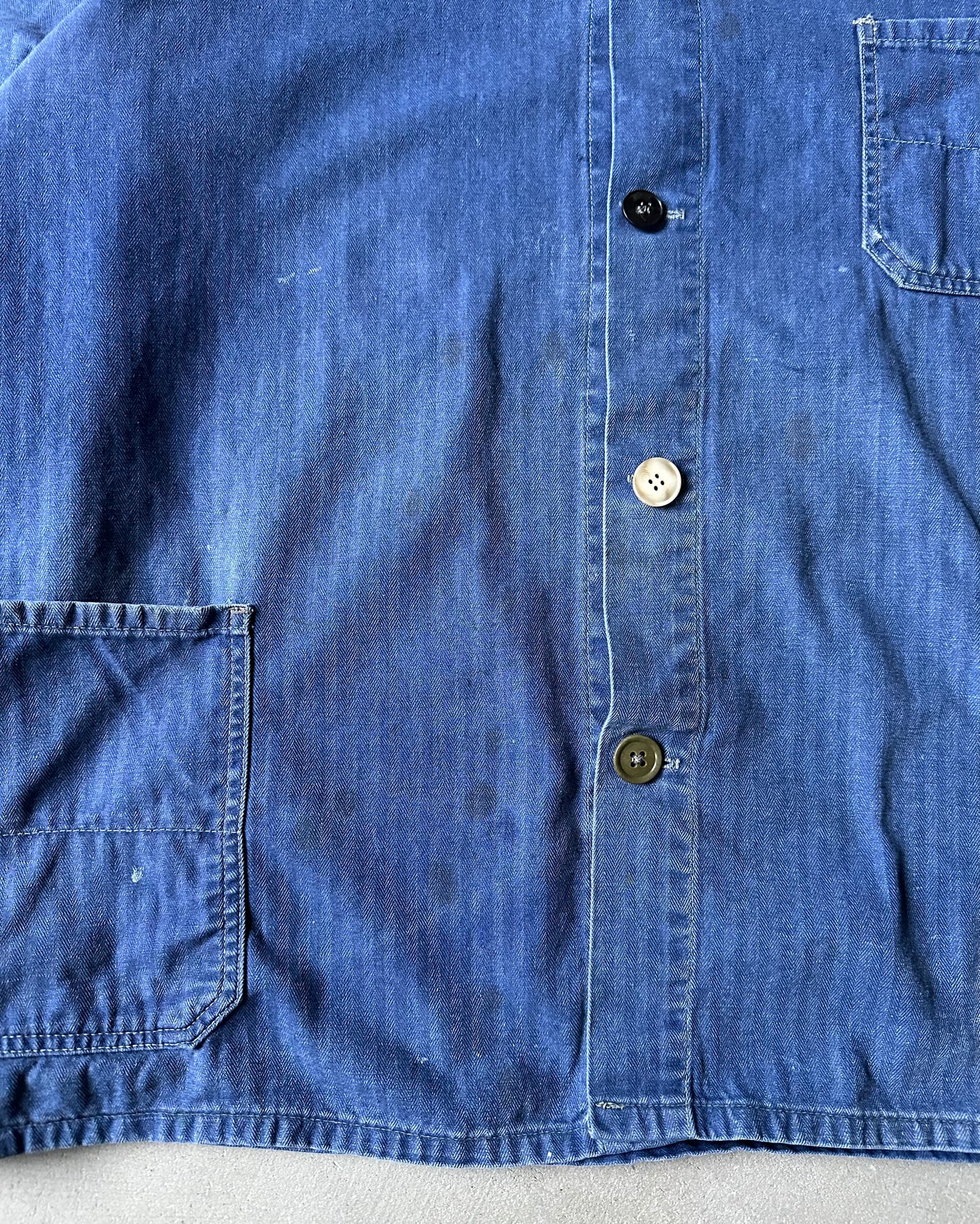 1970s - Faded Blue HBT Euro Chore - L