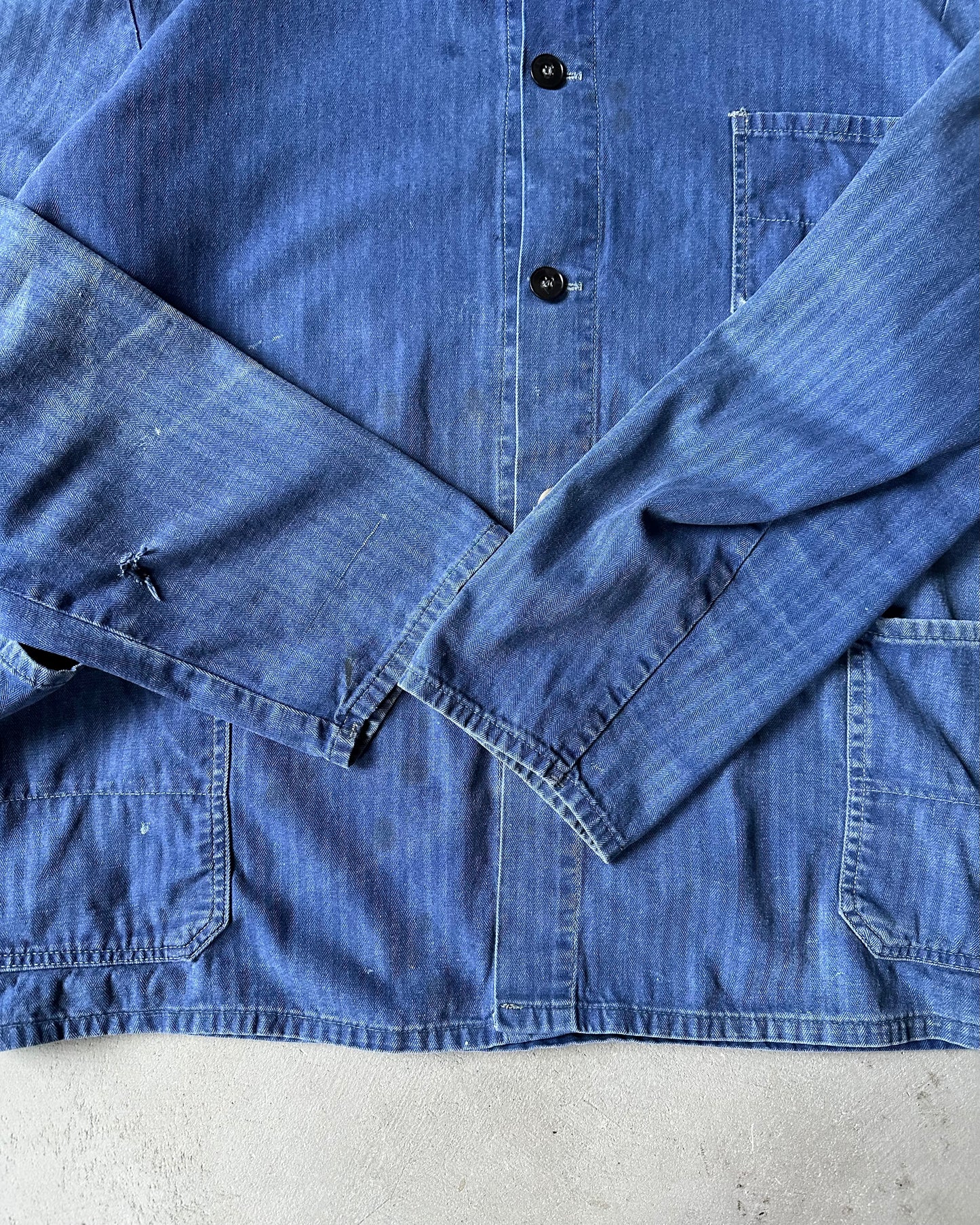 1970s - Faded Blue HBT Euro Chore - L