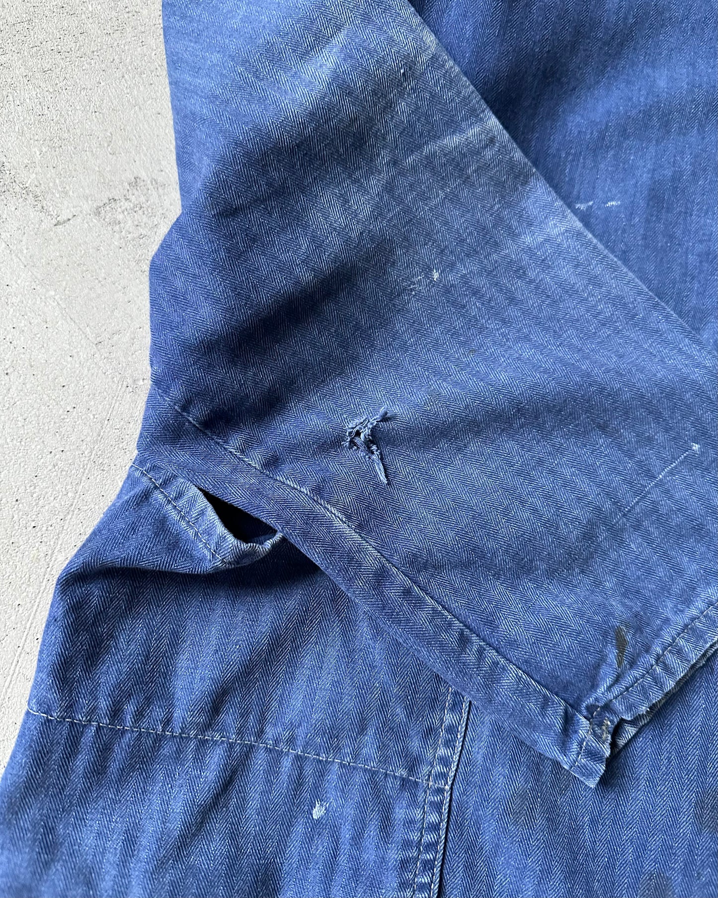 1970s - Faded Blue HBT Euro Chore - L
