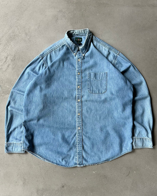 1990s - J.Crew Denim Shirt - XL