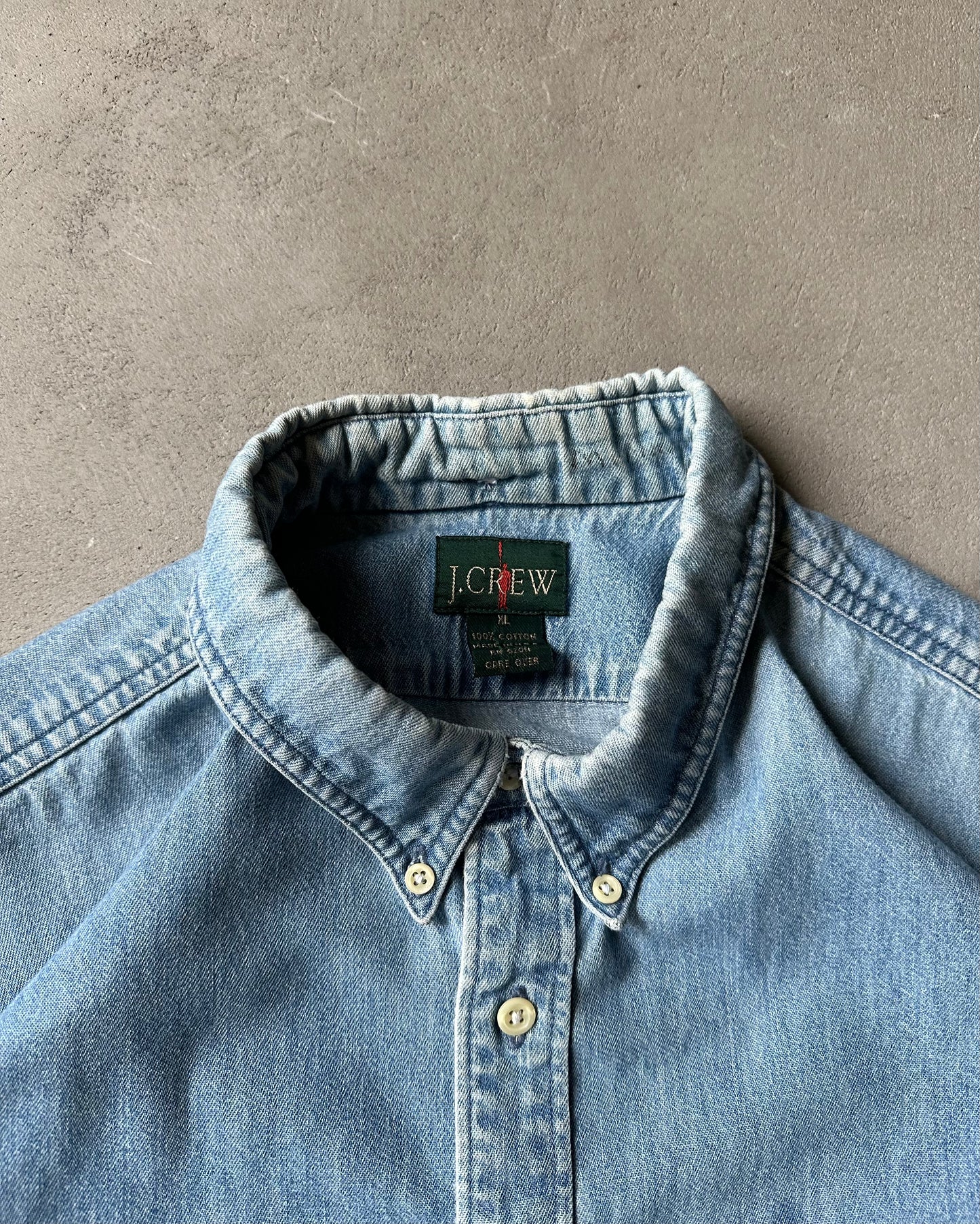 1990s - J.Crew Denim Shirt - XL