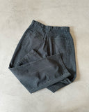1990s - Navy/Green Cobra Plaid Loose Pants - 31x29