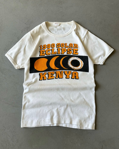1980s - White Solar Eclipse Kenya T-Shirt - XS