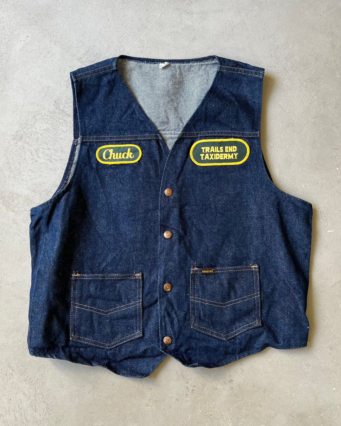Années 70 - Gilet en jean Taxidermy Marine - M/L