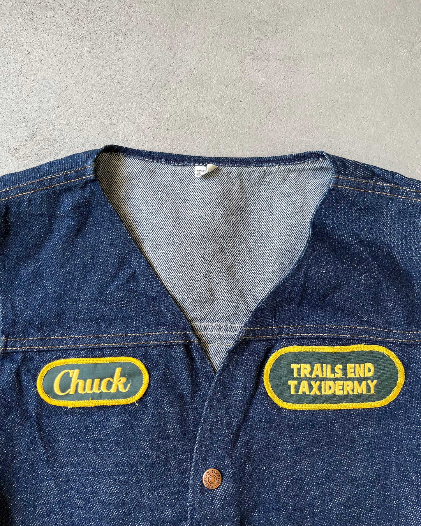 Années 70 - Gilet en jean Taxidermy Marine - M/L