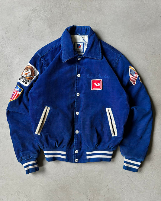 1970s - Distressed Blue USA Hockey Club Varsity Jacket - XS