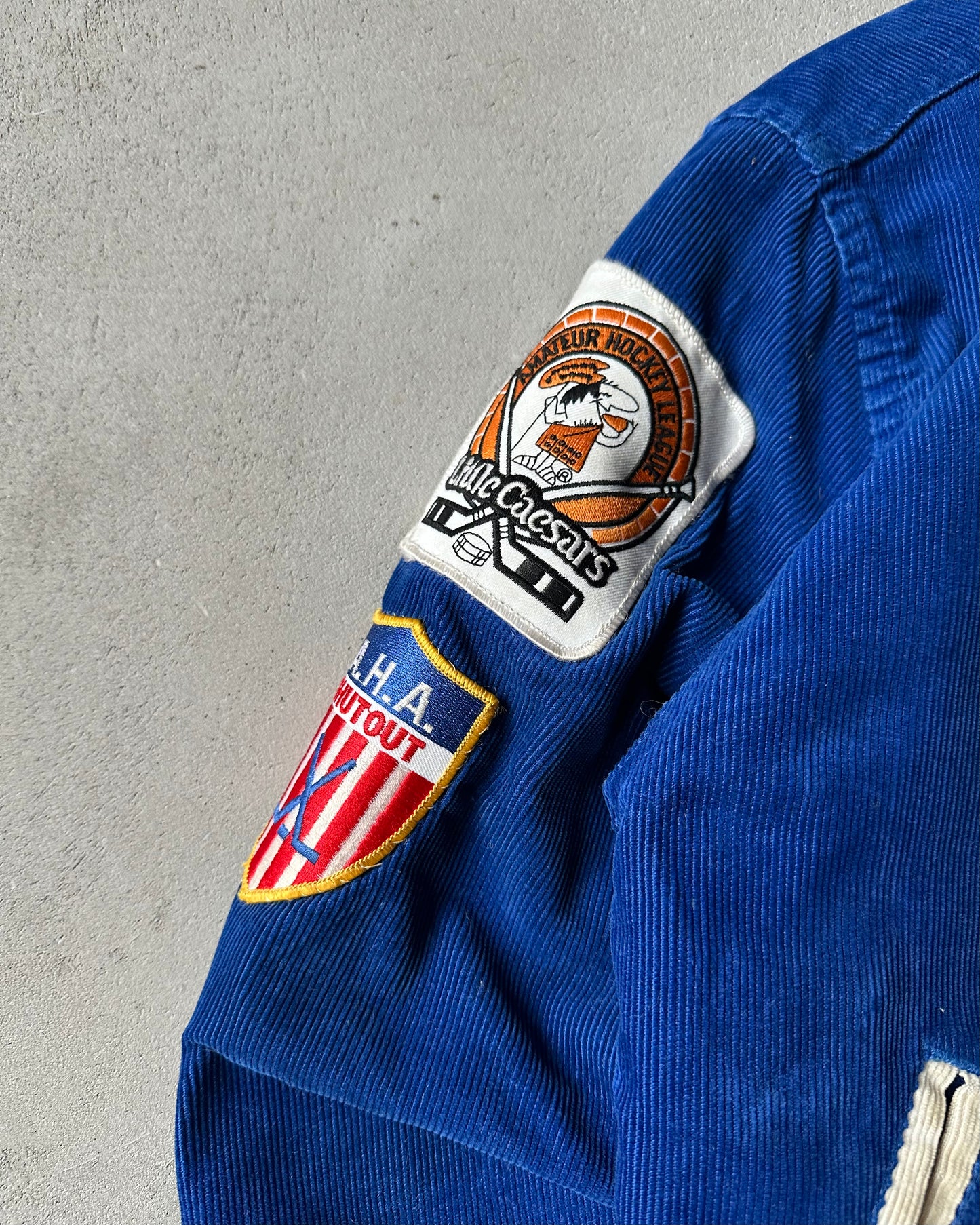 1970s - Distressed Blue USA Hockey Club Varsity Jacket - XS