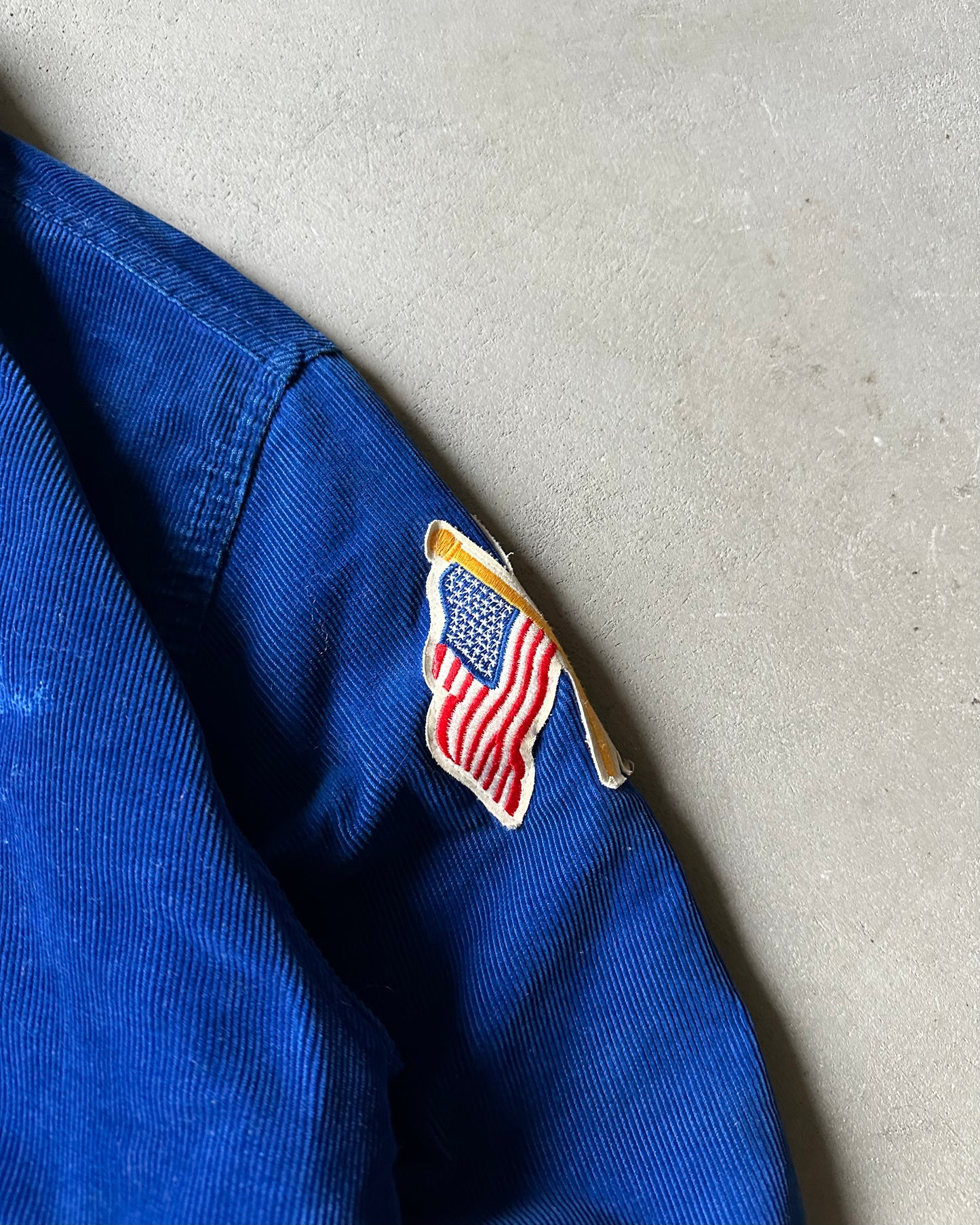 1970s - Distressed Blue USA Hockey Club Varsity Jacket - XS