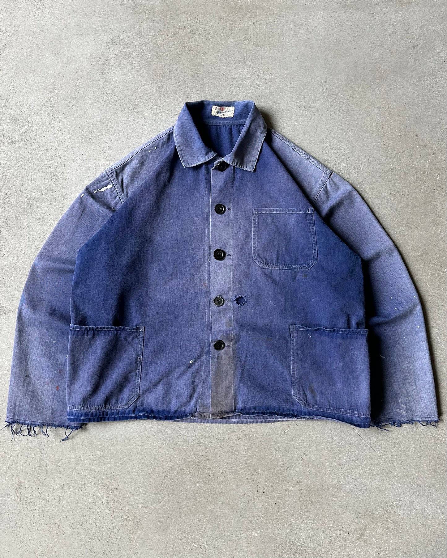 1980s - Distressed Blue Euro Chore - S/M
