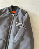 1990s - Charcoal Aerospace Bomber Jacket - L