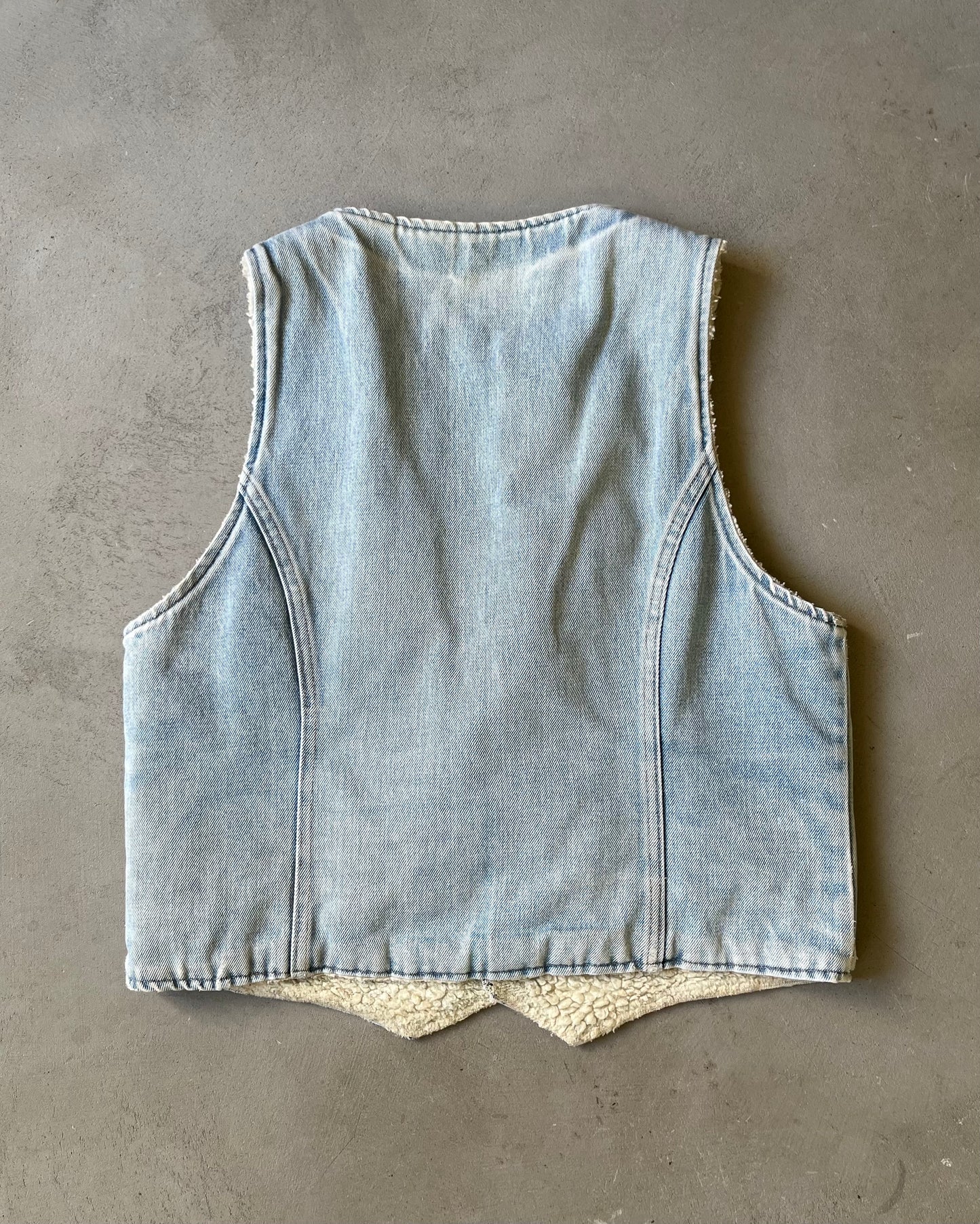 1980s - Distressed Nelson Denim Vest - M
