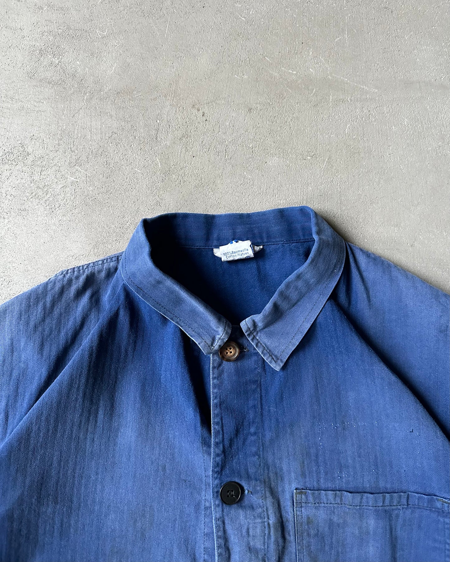 1980s - Distressed Blue HBT German Chore - L