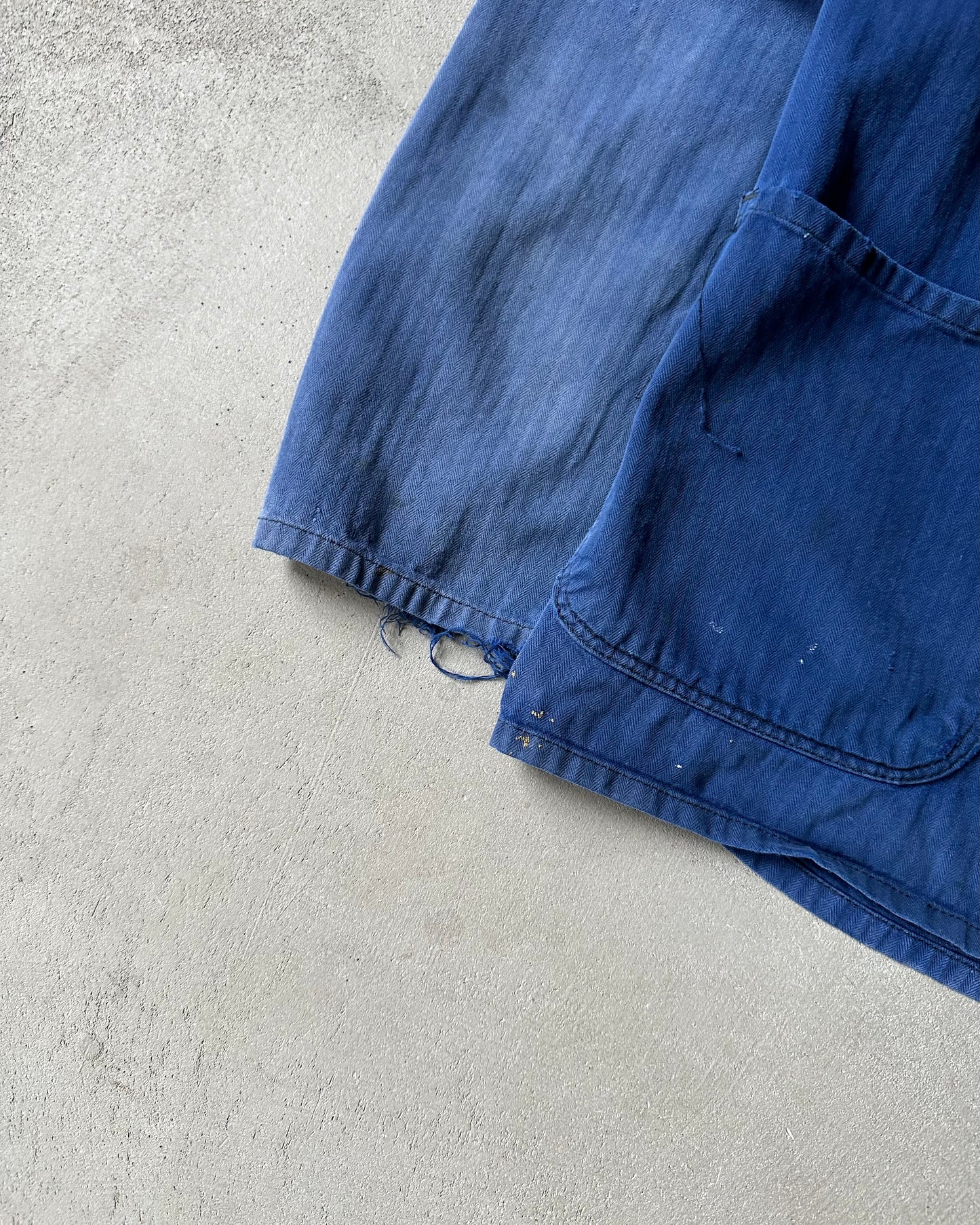 1980s - Distressed Blue HBT German Chore - L