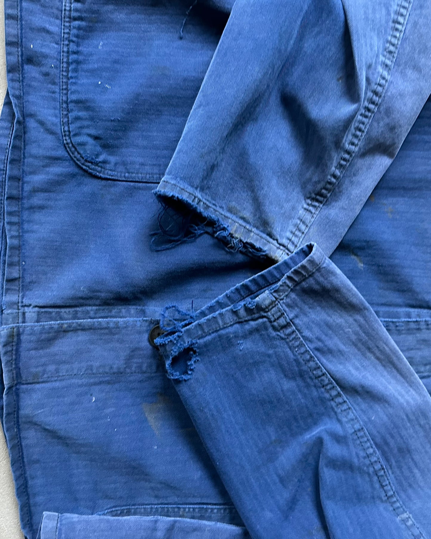 1980s - Distressed Blue HBT German Chore - L