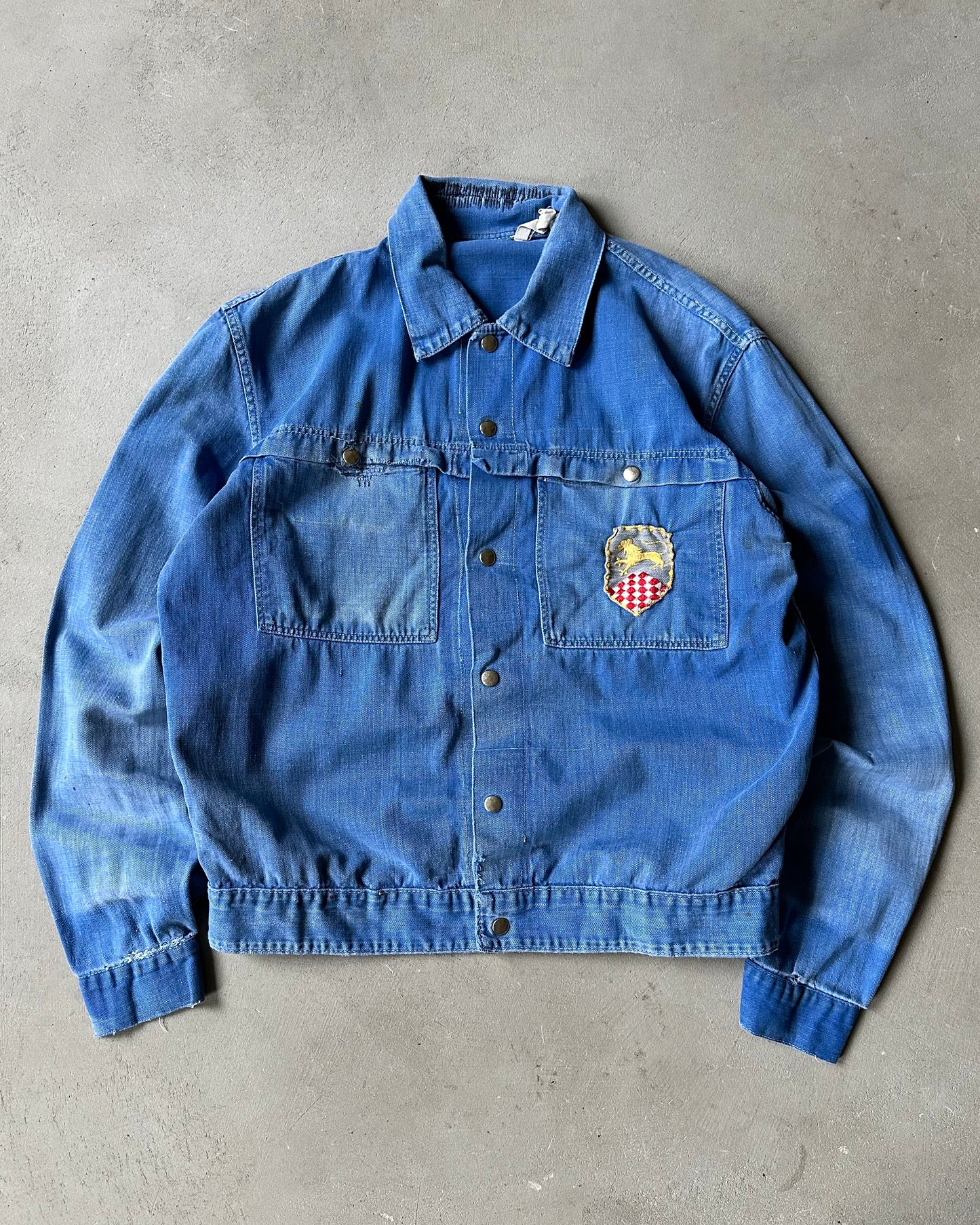 1970s - Distressed Blue Euro Chore - S/M