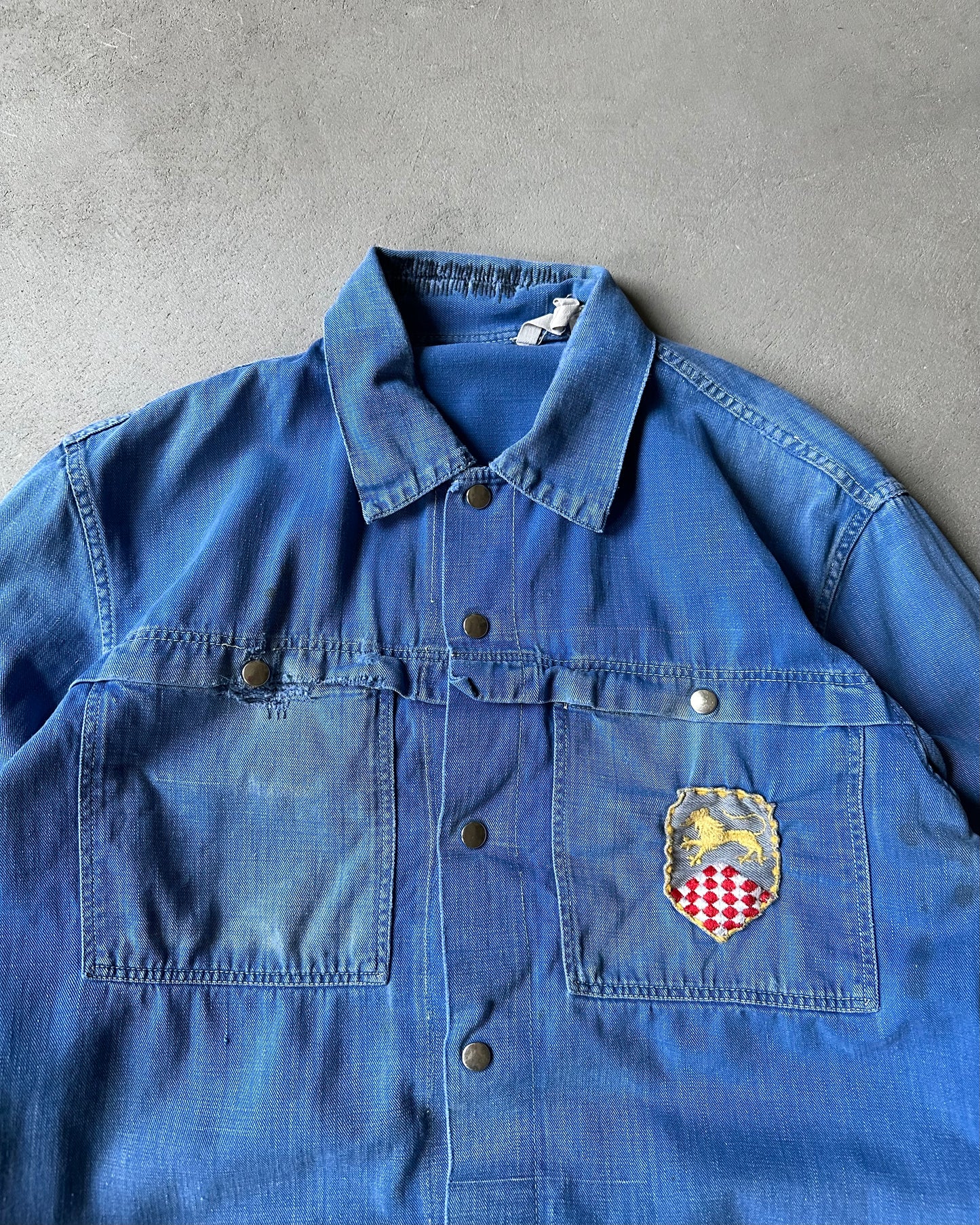 1970s - Distressed Blue Euro Chore - S/M