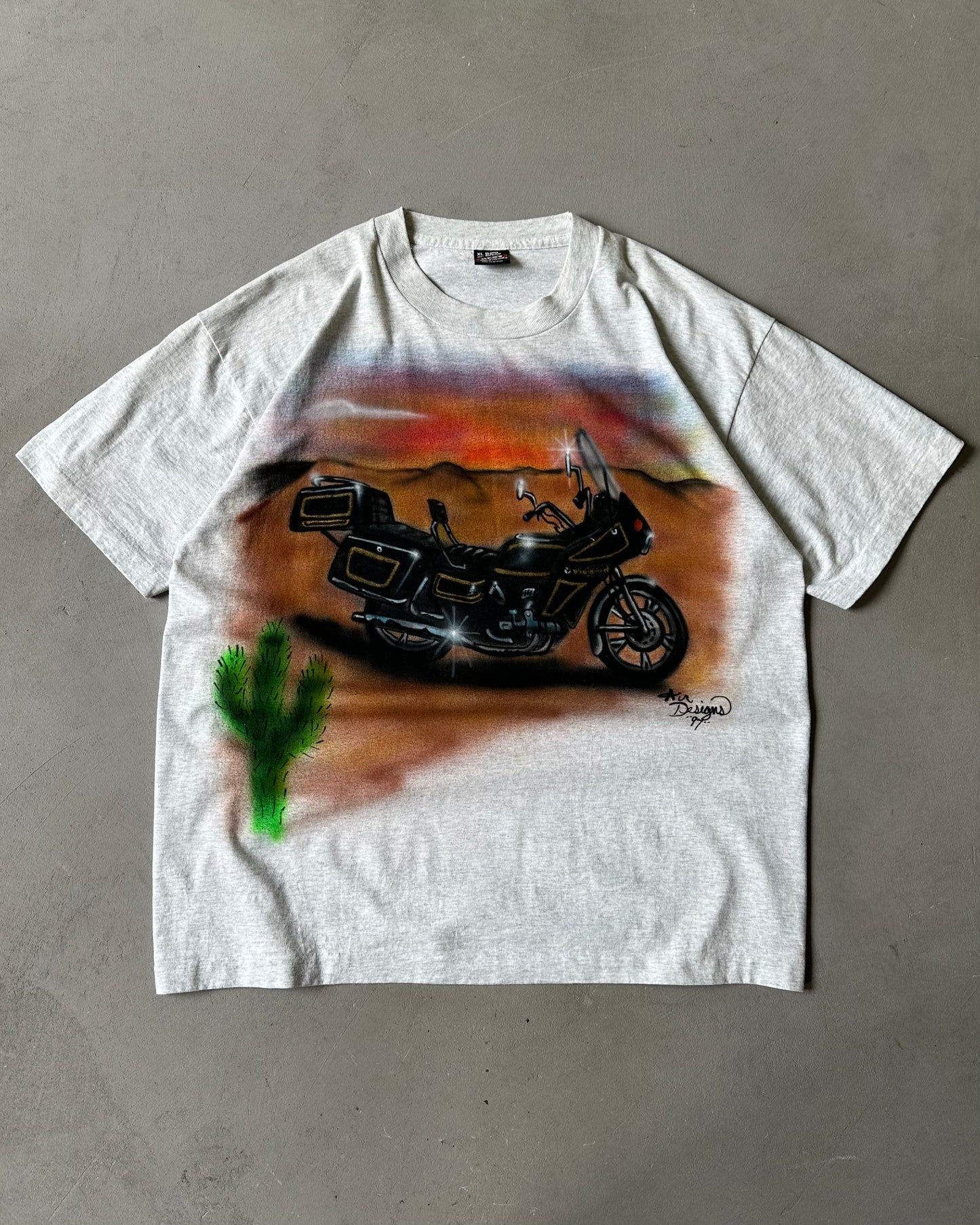 1990s - Ash Grey "JANET" Air Brush T-Shirt - XL