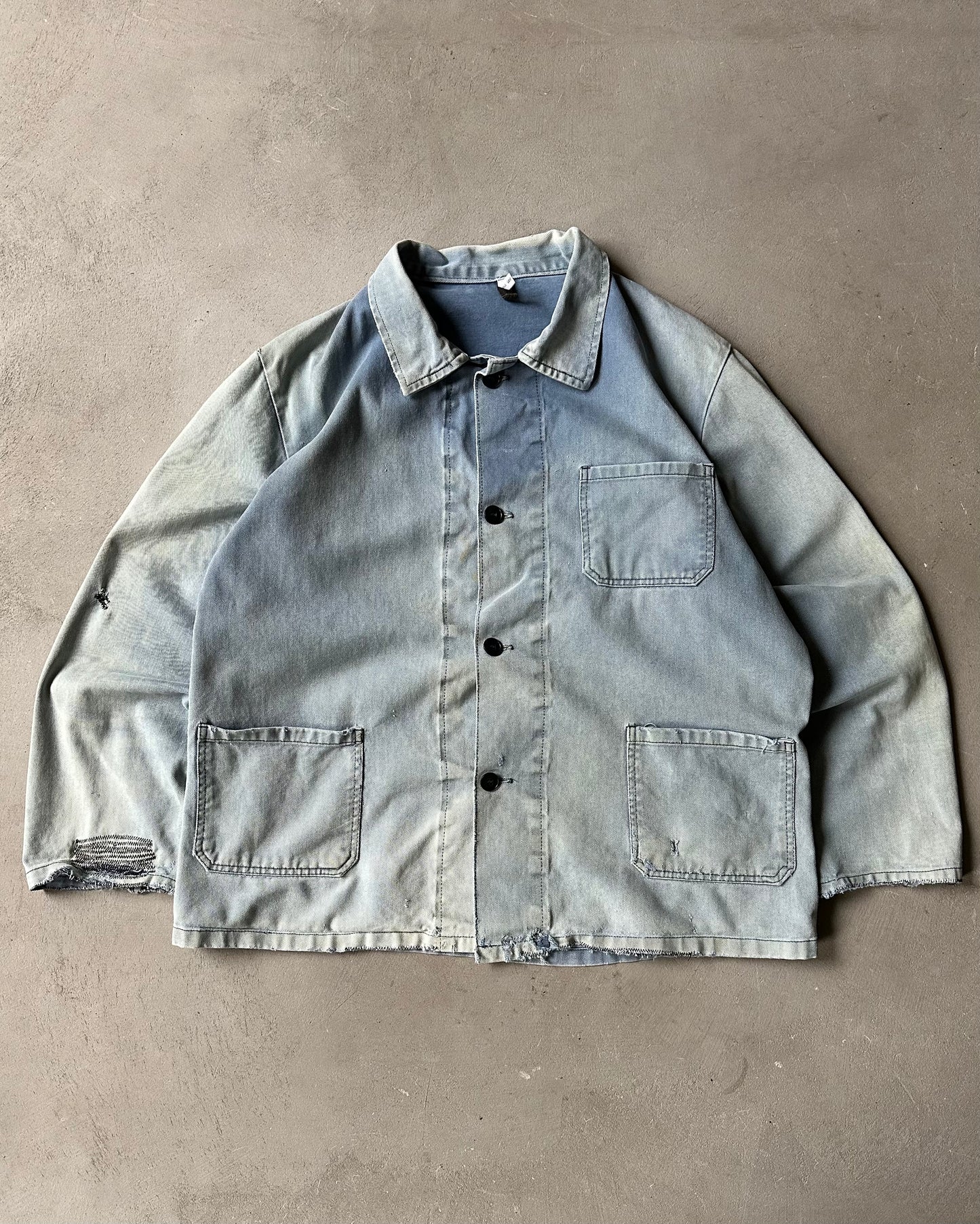 1990s - Distressed Blue Euro Chore - L