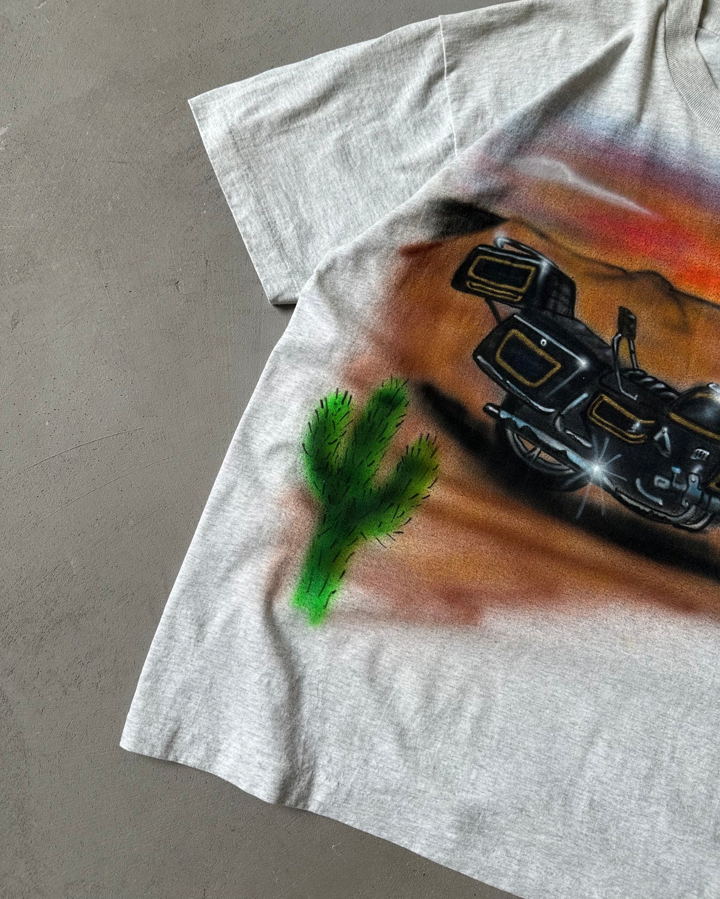 1990s - Ash Grey "JANET" Air Brush T-Shirt - XL