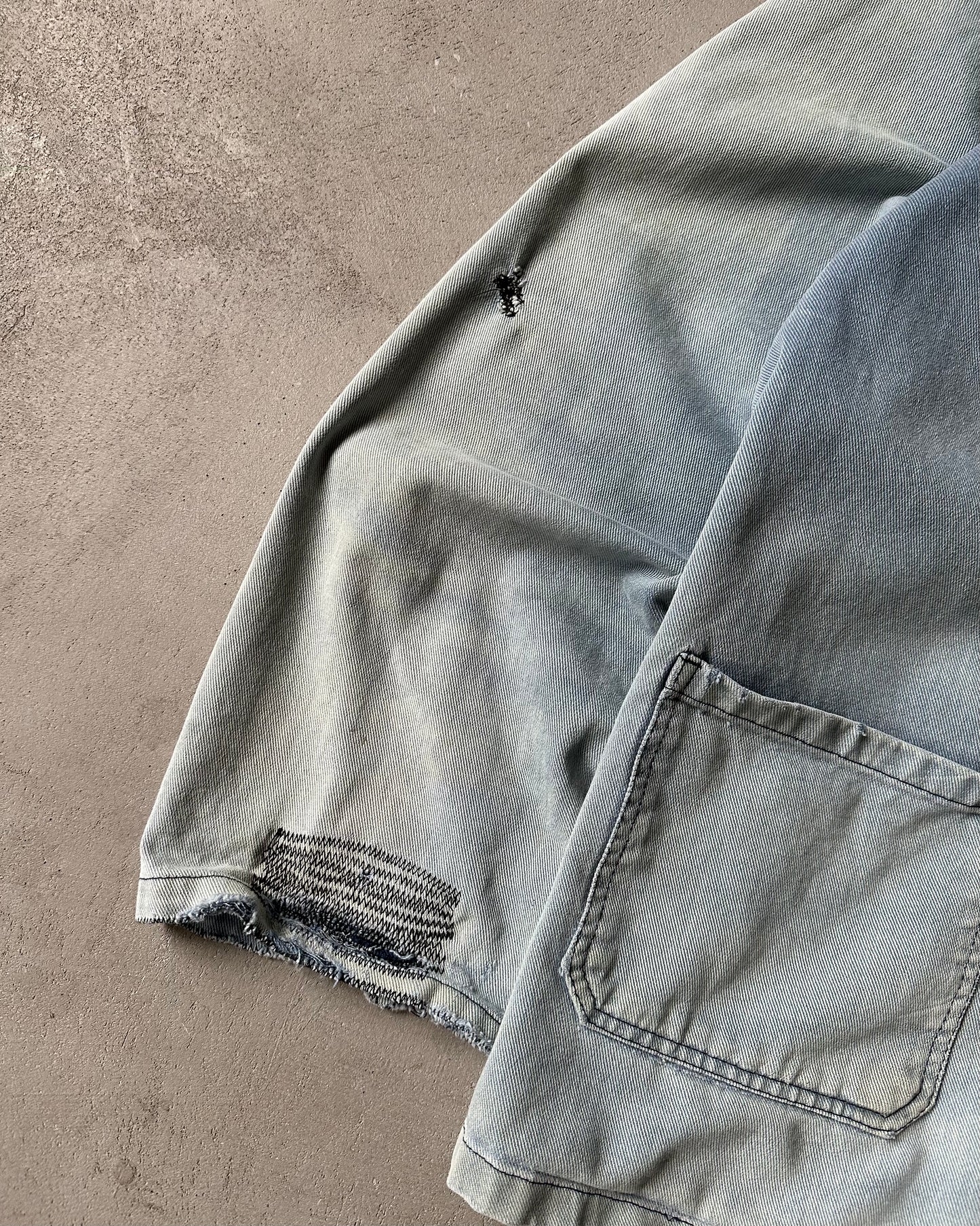 1990s - Distressed Blue Euro Chore - L