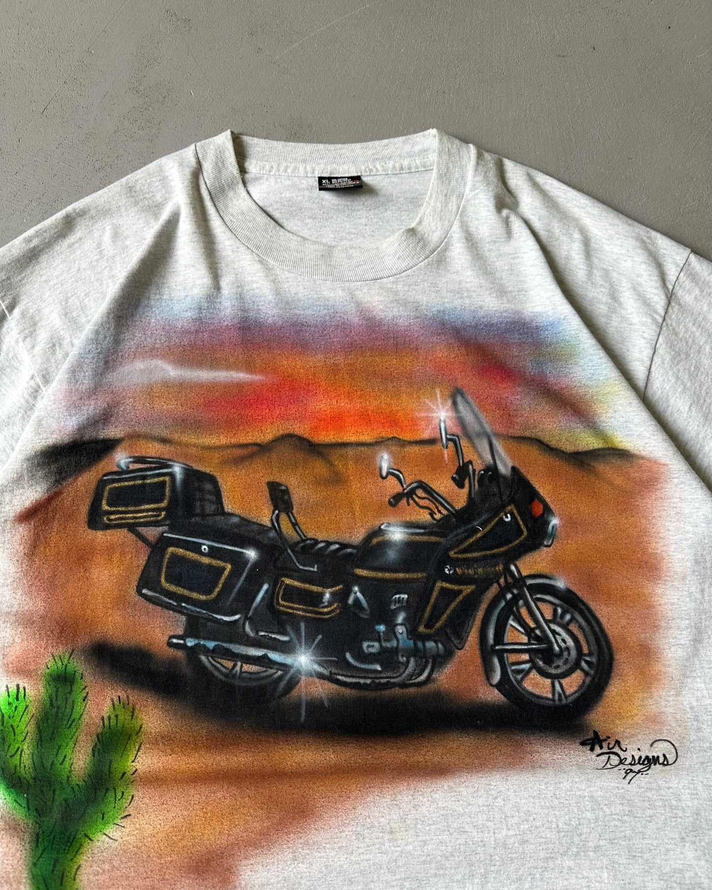 1990s - Ash Grey "JANET" Air Brush T-Shirt - XL