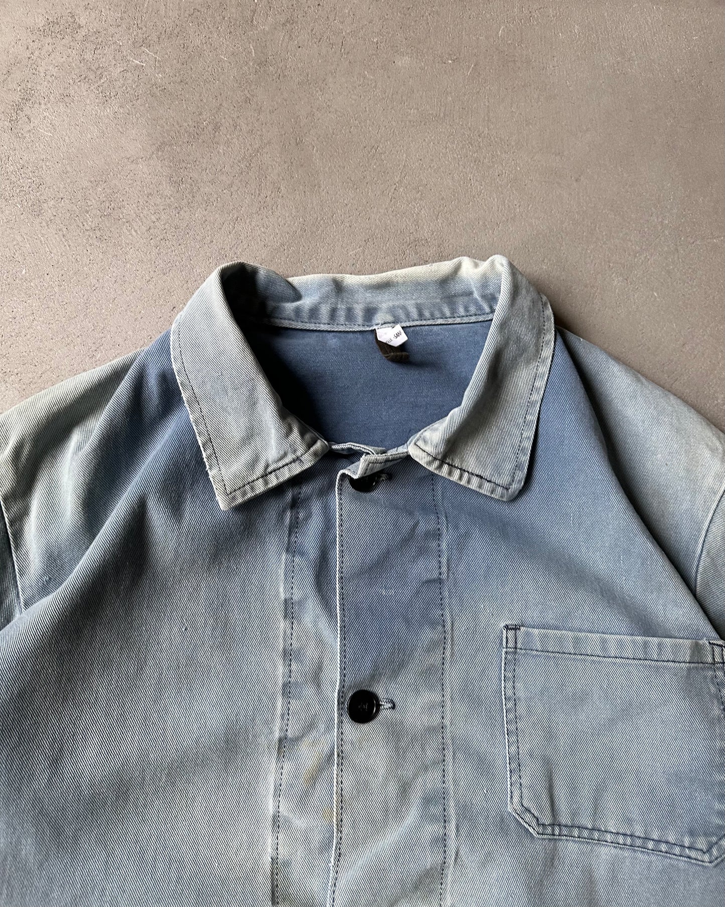 1990s - Distressed Blue Euro Chore - L
