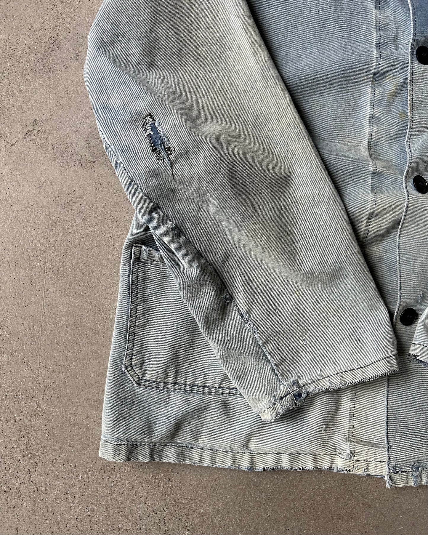 1990s - Distressed Blue Euro Chore - L