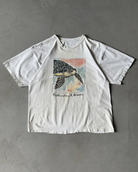 1990s - White "Extinction Is Forever" T-Shirt - XL