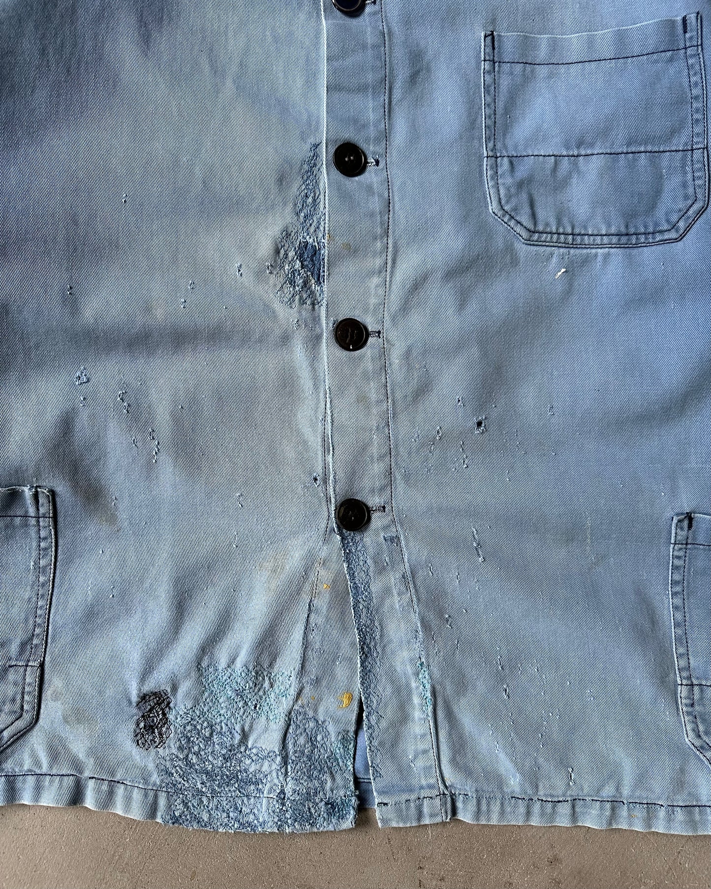 1980s - Distressed Blue Euro Chore - XL