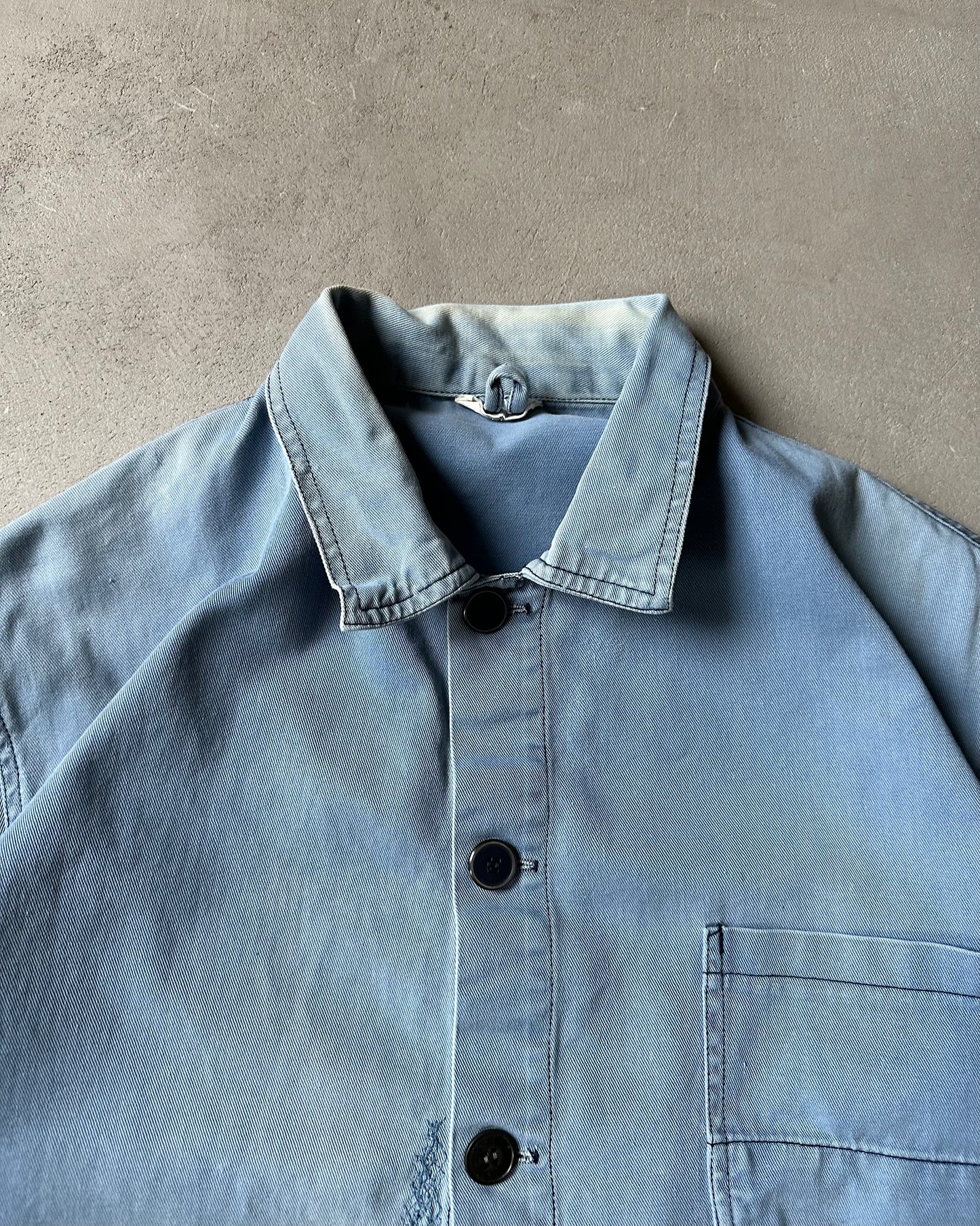 1980s - Distressed Blue Euro Chore - XL