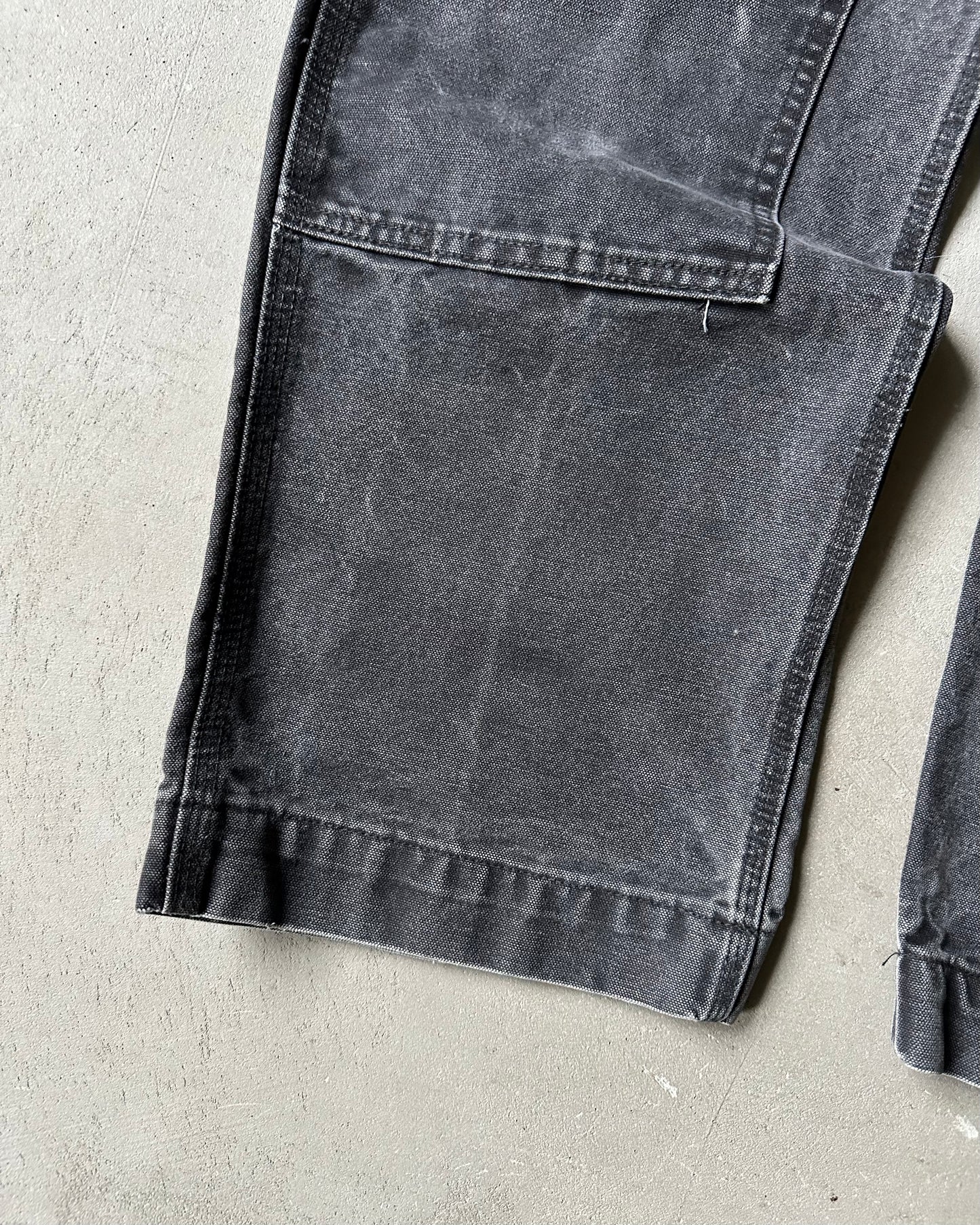 2000s - Faded Black Carhartt Double Knee Work Pants - 36x31