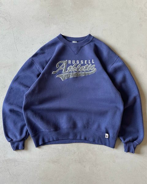 1990s - Blue Russell Athletic Crewneck - M