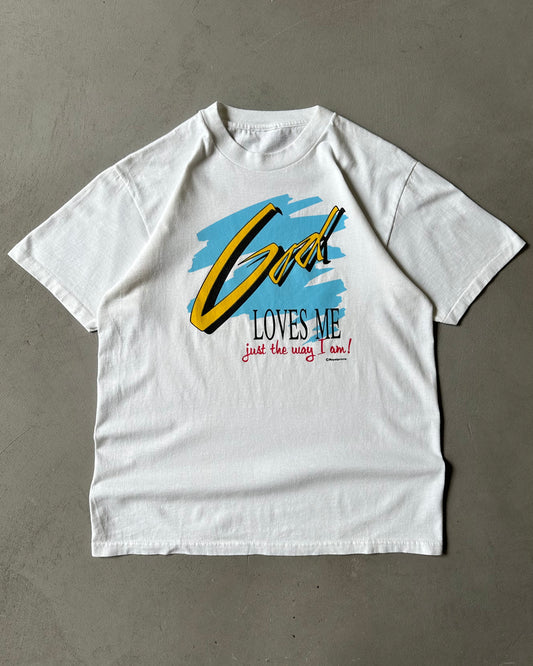 1990s - White "GOD" T-Shirt - M