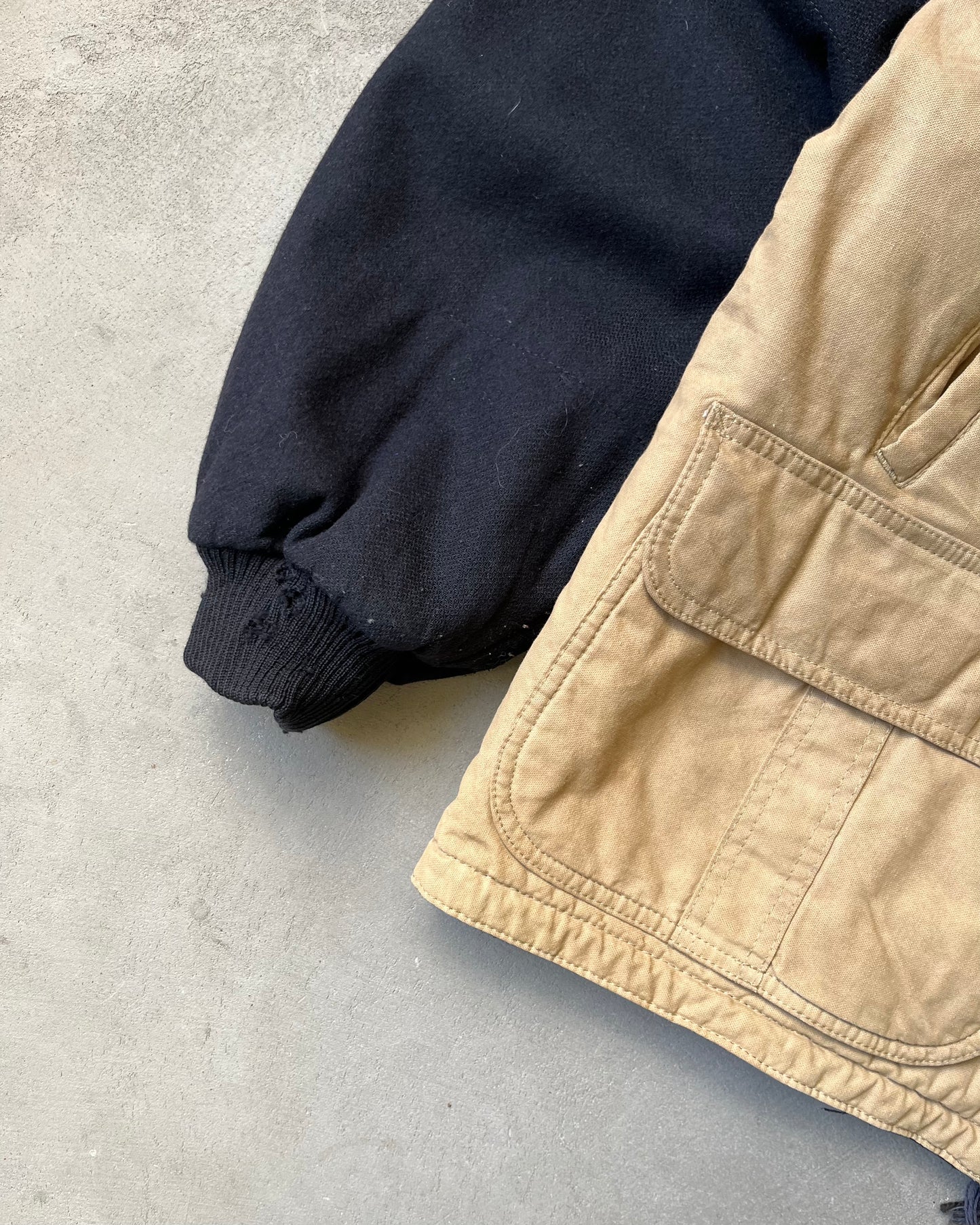 1980s - Navy/Beige Façonnable Wool Jacket - XL